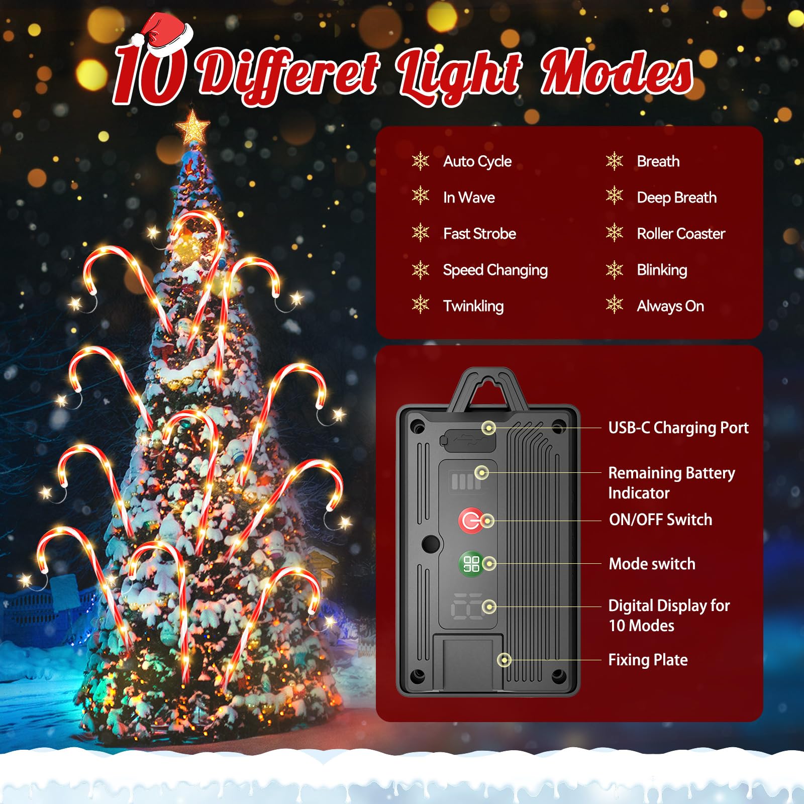 Ahaorigin Christmas Decorations Outdoor, 12 Pack Solar Candy Cane Lights Christmas Yard Decorations Outside With 10 Modes And Bright 72 Led, 28Ft Longer Waterproof Solar Christmas Pathway Lights