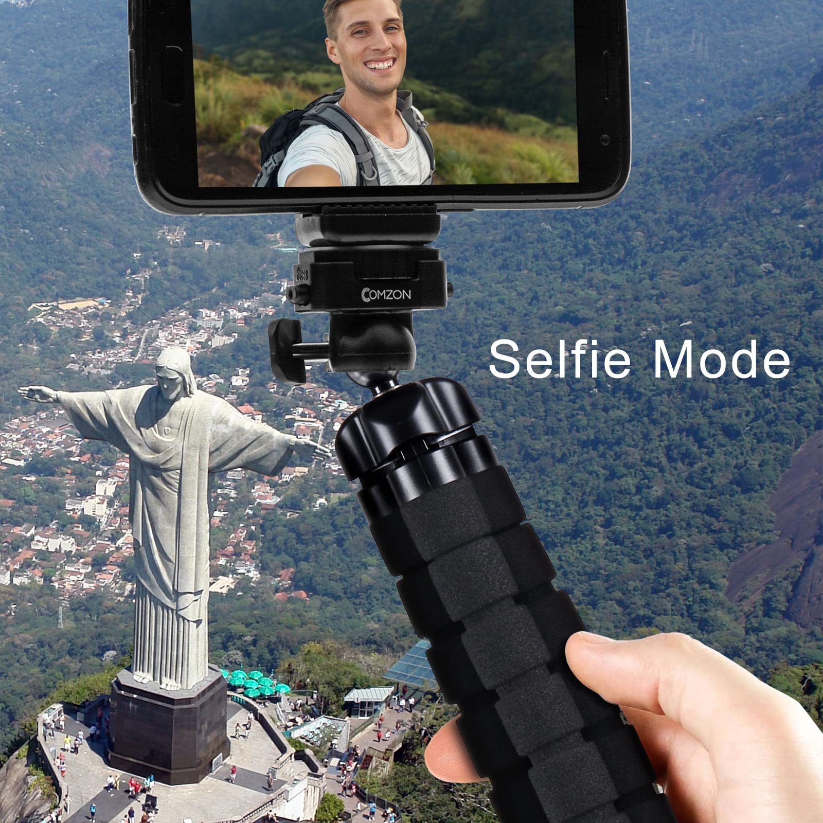 Comzon Tripod For Phone, Octopus Foam Legs Tripod For Camera, Compatible With Iphone/Smartphone/Dslr/Gopro/Digital Camera, Comes With Gopro Adapter/Phone Holder