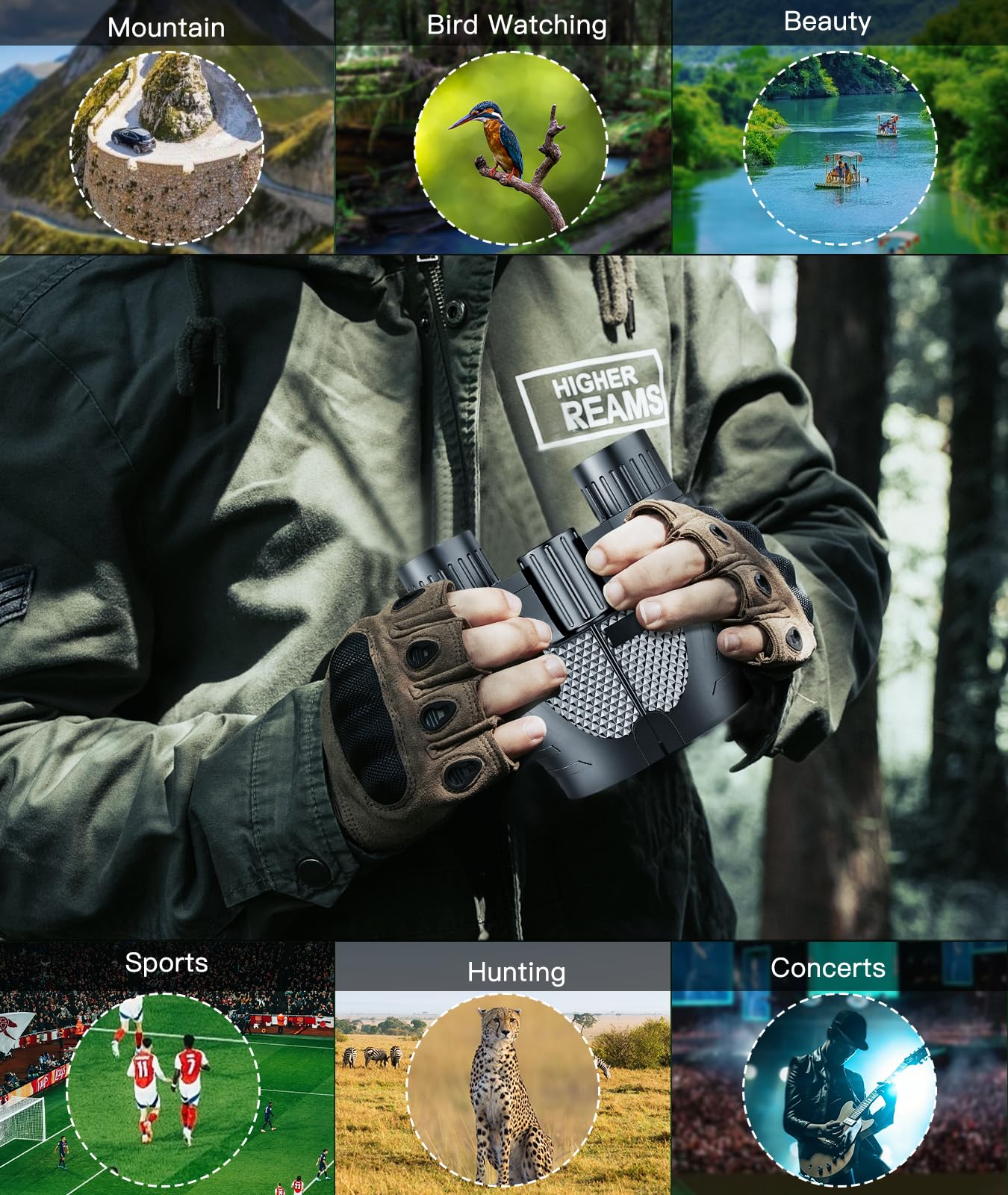 Irosiy 10X Waterproof Binoculars With High-Definition Fmc Coated Lens, Bak4 Prism, Adjustable Diopter, Anti-Slip Design, Durable And Lightweight – Perfect For Bird Watching, Hunting, And Outdoor Activities