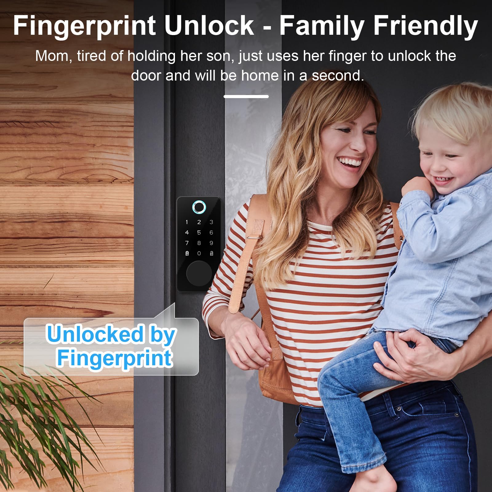 Icamdoor Smart Lock, Fingerprint Deadbolt, Smart Fingerprint Deadbolt, Keyless Entry Door Lock, Bluetooth Digital Locks For Bedroom, Front Door, Office, Apartment
