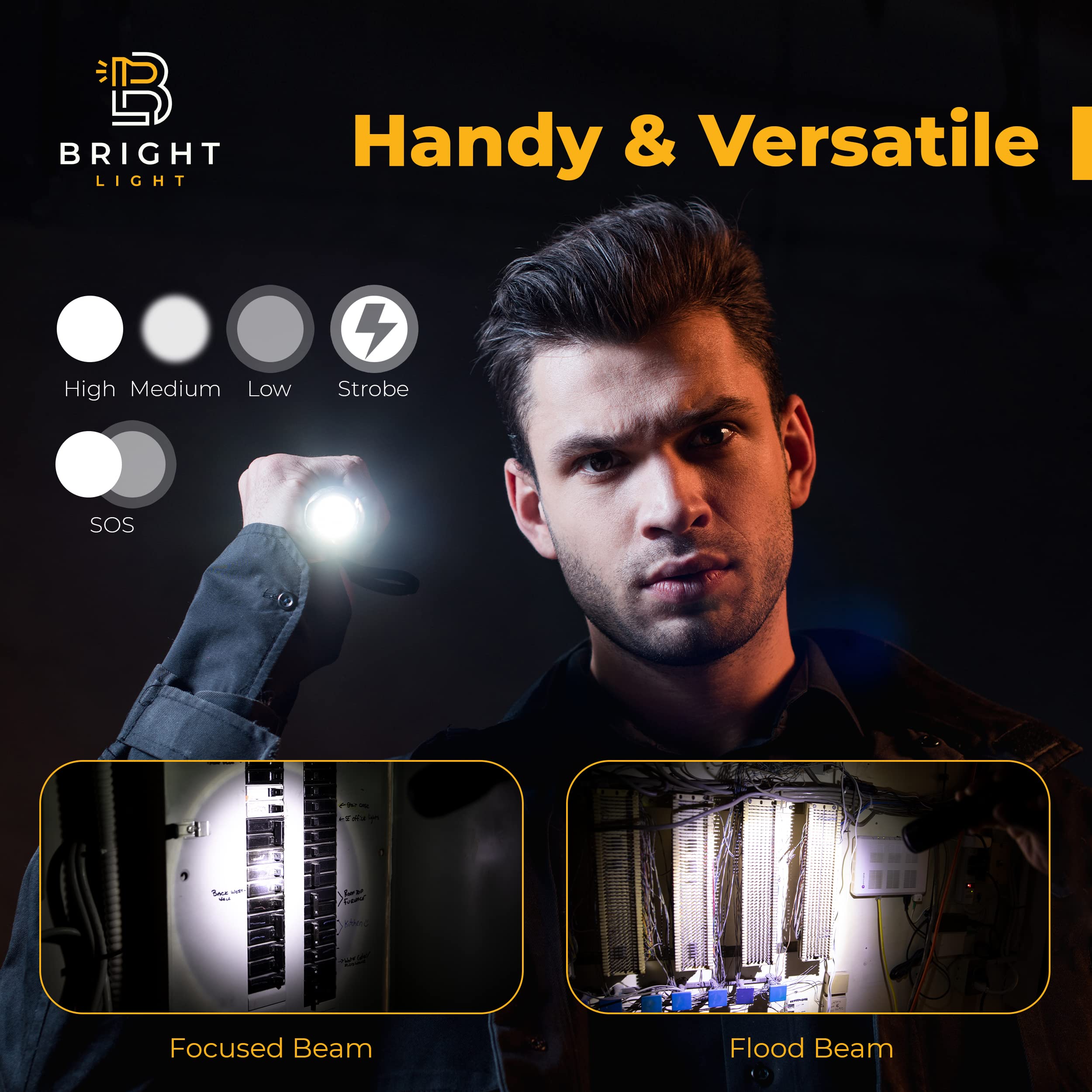 B Bright Light Bright Light Bw1 Led Flashlight – Aa Battery-Powered, High Lumens, Ip67 Waterproof Ideal For Emergency Camping Use