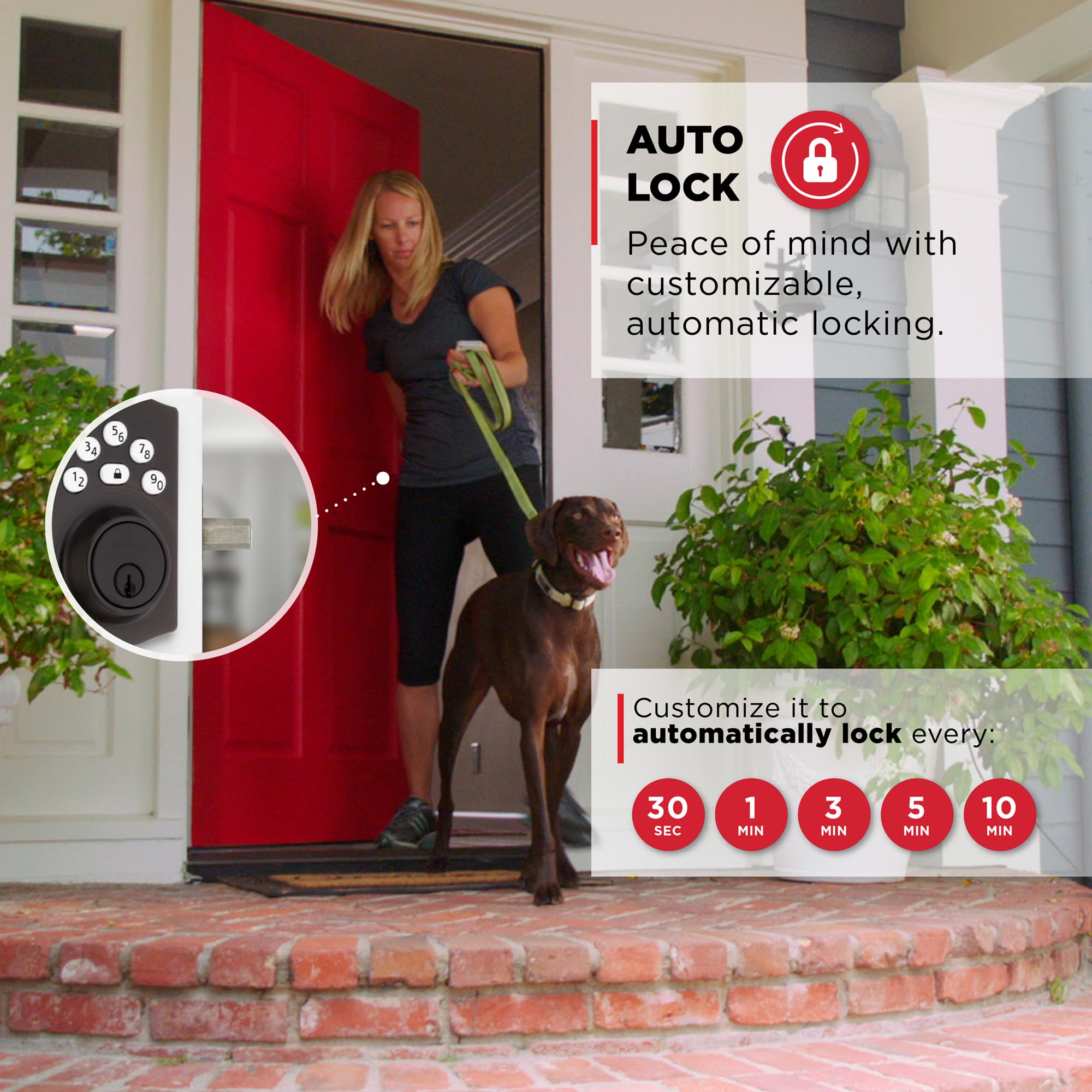 Kwikset Powerbolt 240 5-Button Keypad Venetian Bronze Traditional Electronic Deadbolt Door Lock, Featuring Convenient Keyless Entry, Customizable User Codes And Auto Locking