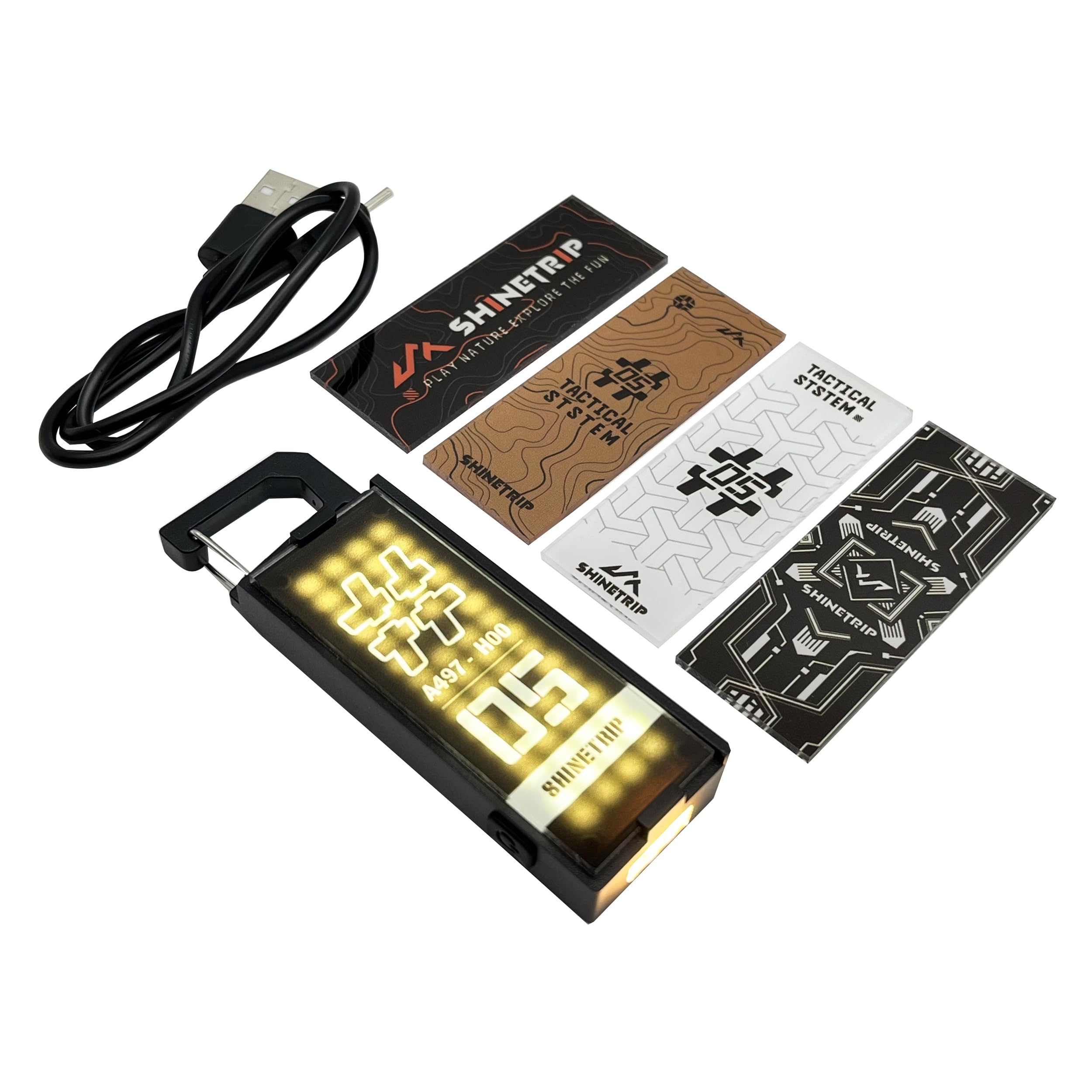 Yotosire Mini Magnetic Rechargeable Keychain Flashlight - 8 Modes (Strobe/Sos/Red Light) Utility Light With 4 Diy Acrylic Covers, Compact Usb-C Handheld Light For Camping, Hiking, Emergency, Outdoor Survival