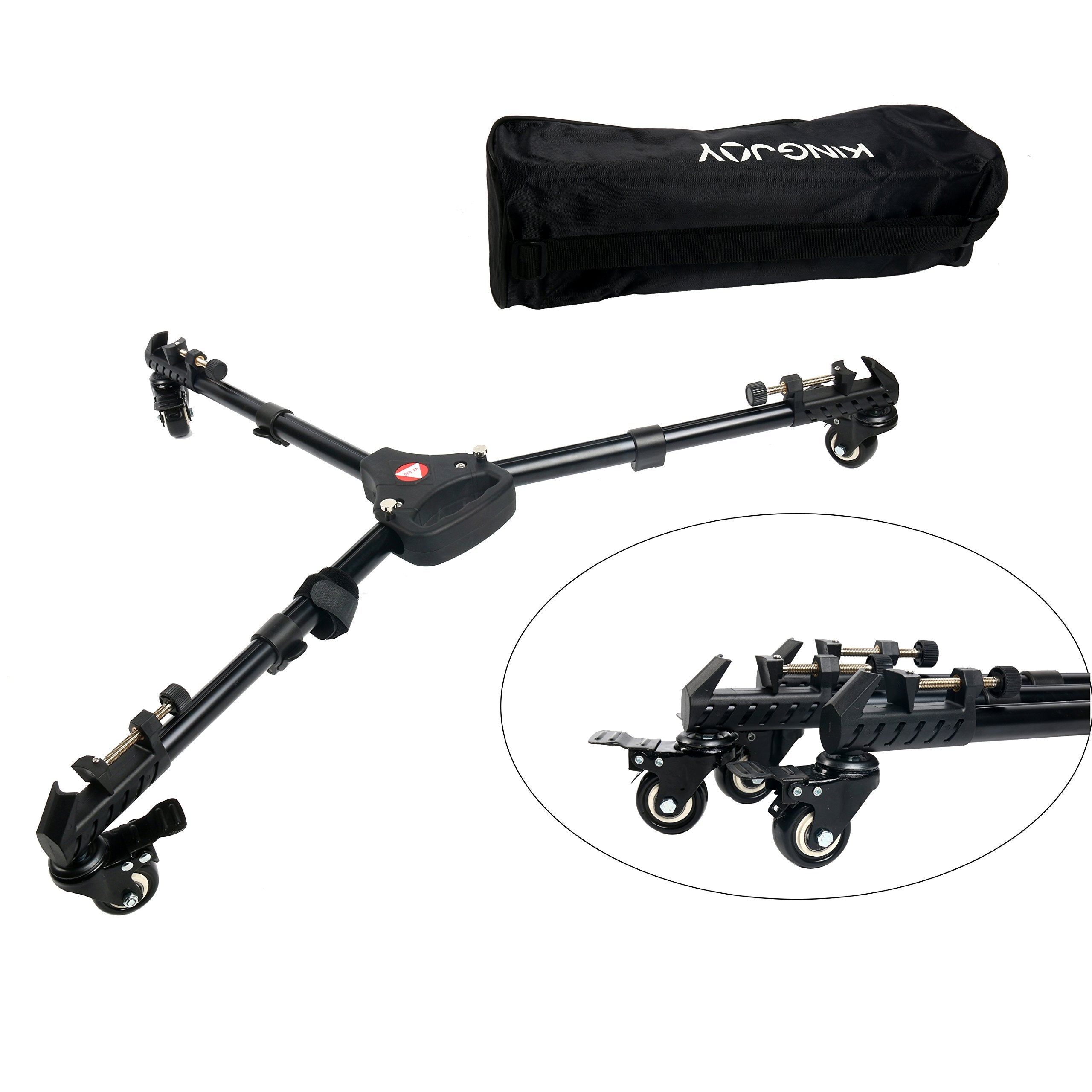 Kubas Yaeccc Kingjoy Vx-600 Photography Heavy Duty Tripod Dolly Wheels Adjustable Leg Mounts Compatible With Canon Nikon Sony Dslr Camera Camcorder Photo Video
