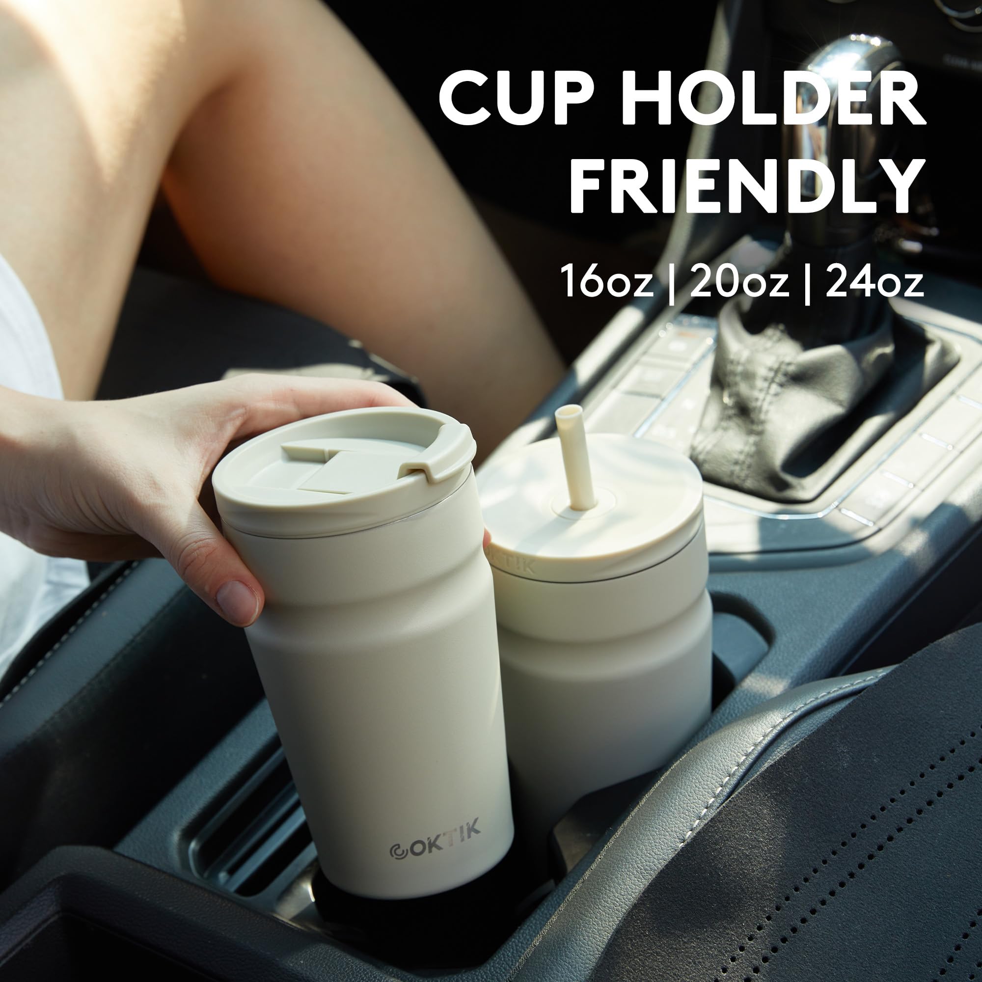 Coktik 20Oz Insulated Tumbler With Lid And Straw 2 Lids (Straw/Flip) Iced Coffee Cup Reusable Stain