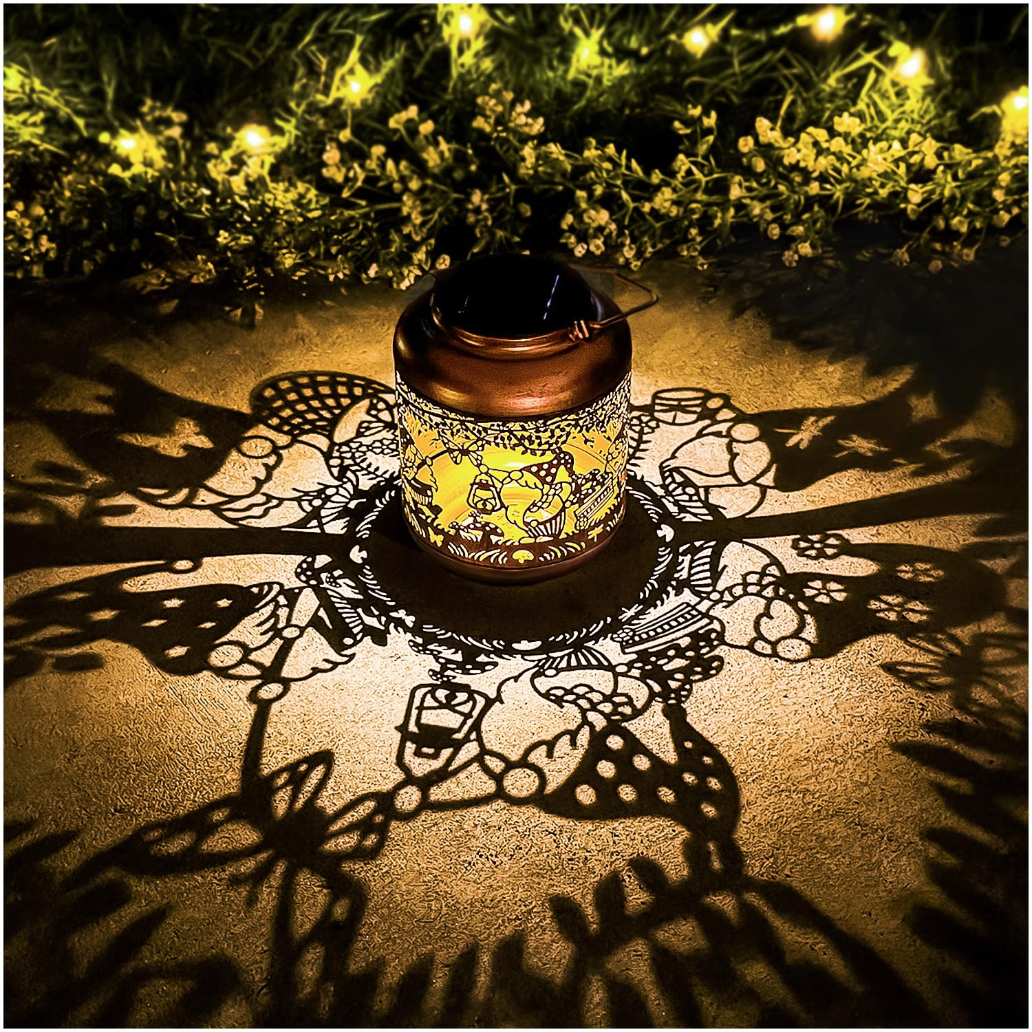 Tiggsy Gnomes Solar Lanterns Outdoor Waterproof,Hanging Solar Lights Gnome  For Women Metal Led Decorative Light For Yard,Patio,Lawn,Tabletop,Pathway,Landscape,Garden Gnomes Decor