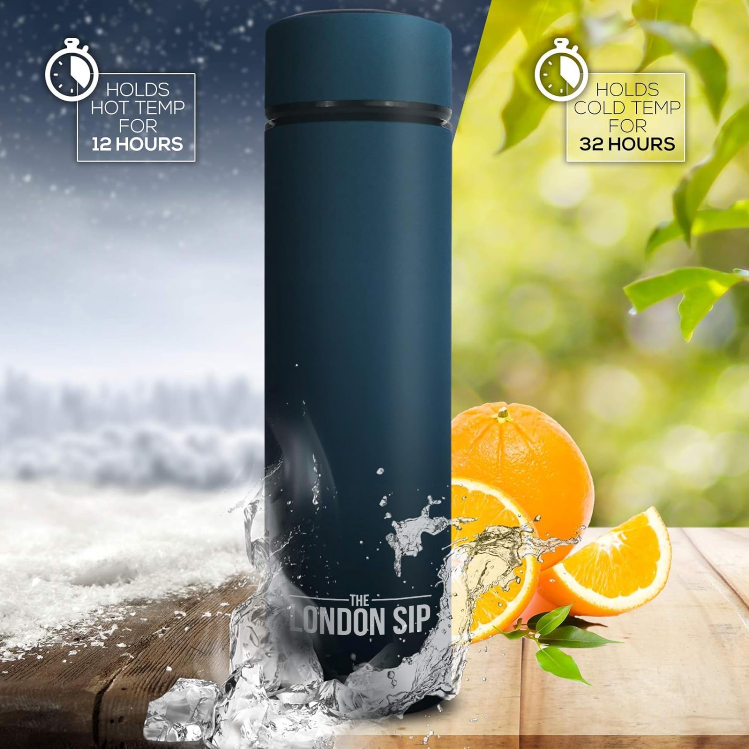 London Sip Multi-Purpose Travel Mug And Tumbler Fruit Infused Flask Hot And Cold Double Wall