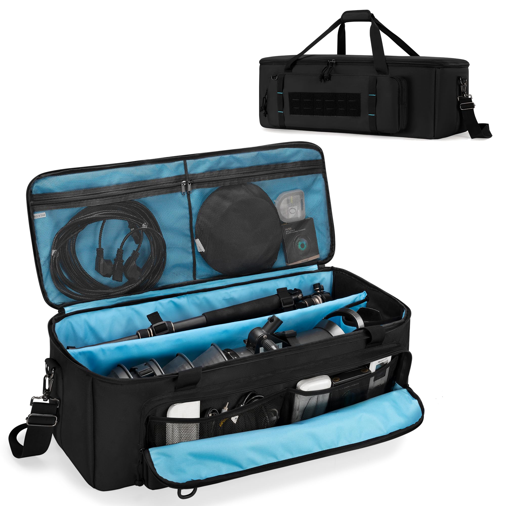 Samdew 30'' Tripod Travel Bag, Photo Studio Equipment Case With Secure Buckles & Lens Storage Pocket, Large Photography Organizer For Light Stand, Monopod, Mic Stand, Camcorder, Up To 30", Bag Only