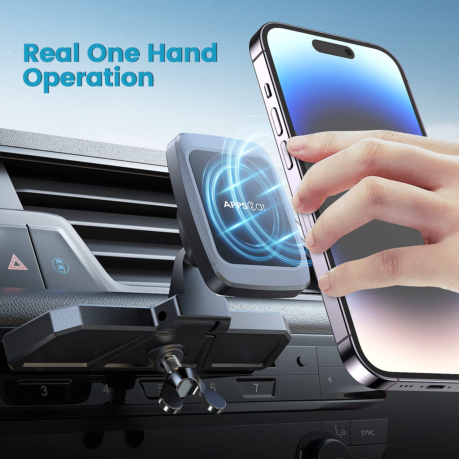 Apps2Car Magnetic Cd Phone Holder For Car, Anti Shake Magnet Cd Slot Phone Mount, Car Truck Accessories, Compatible With Iphone, Samsung & All Cellphones, For Smartphone Mobile