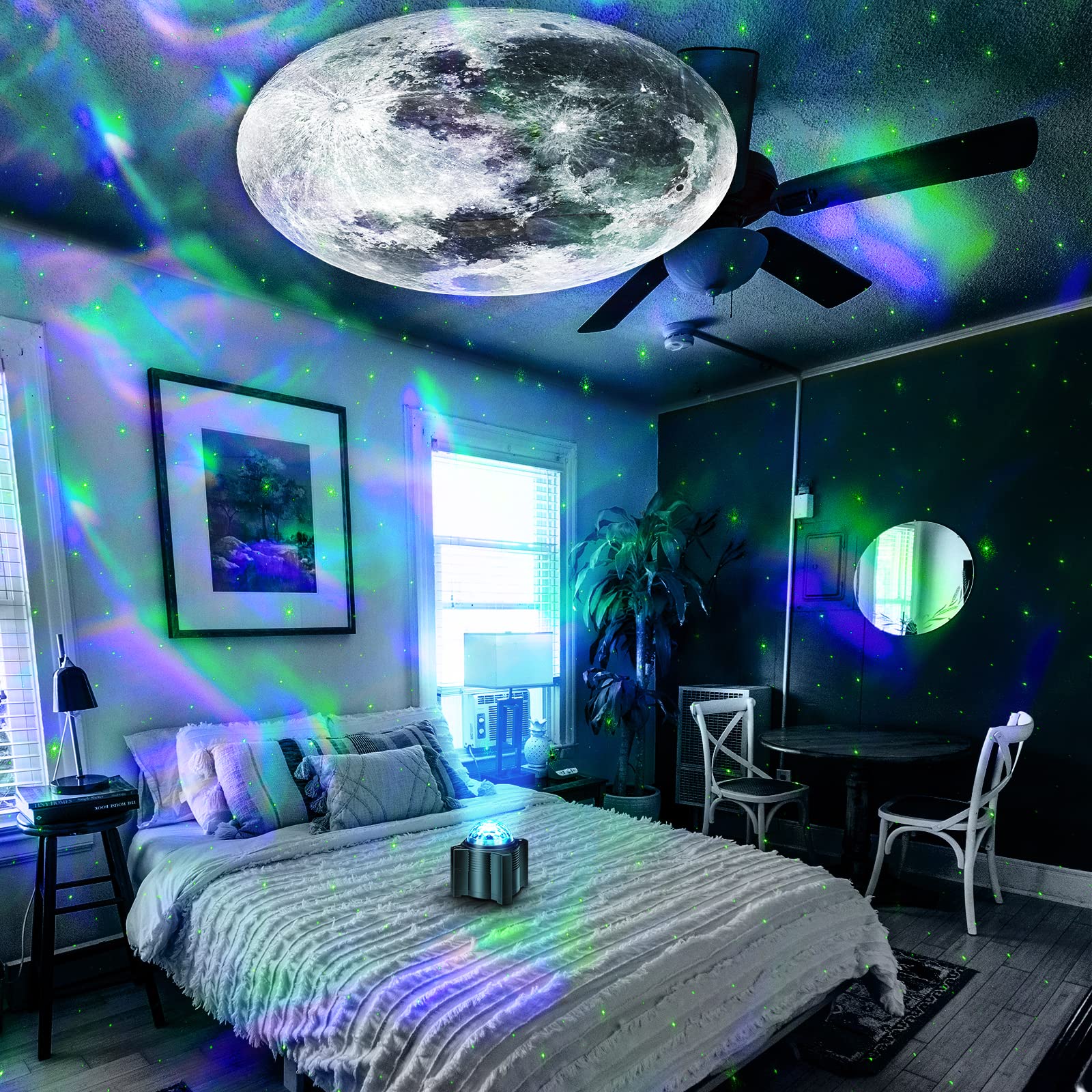 Wanrayw Star Projector, 15-In-1 Night Light With Remote Control, Galaxy Light With Bluetooth Speaker For Bedroom, Game Room, Parties