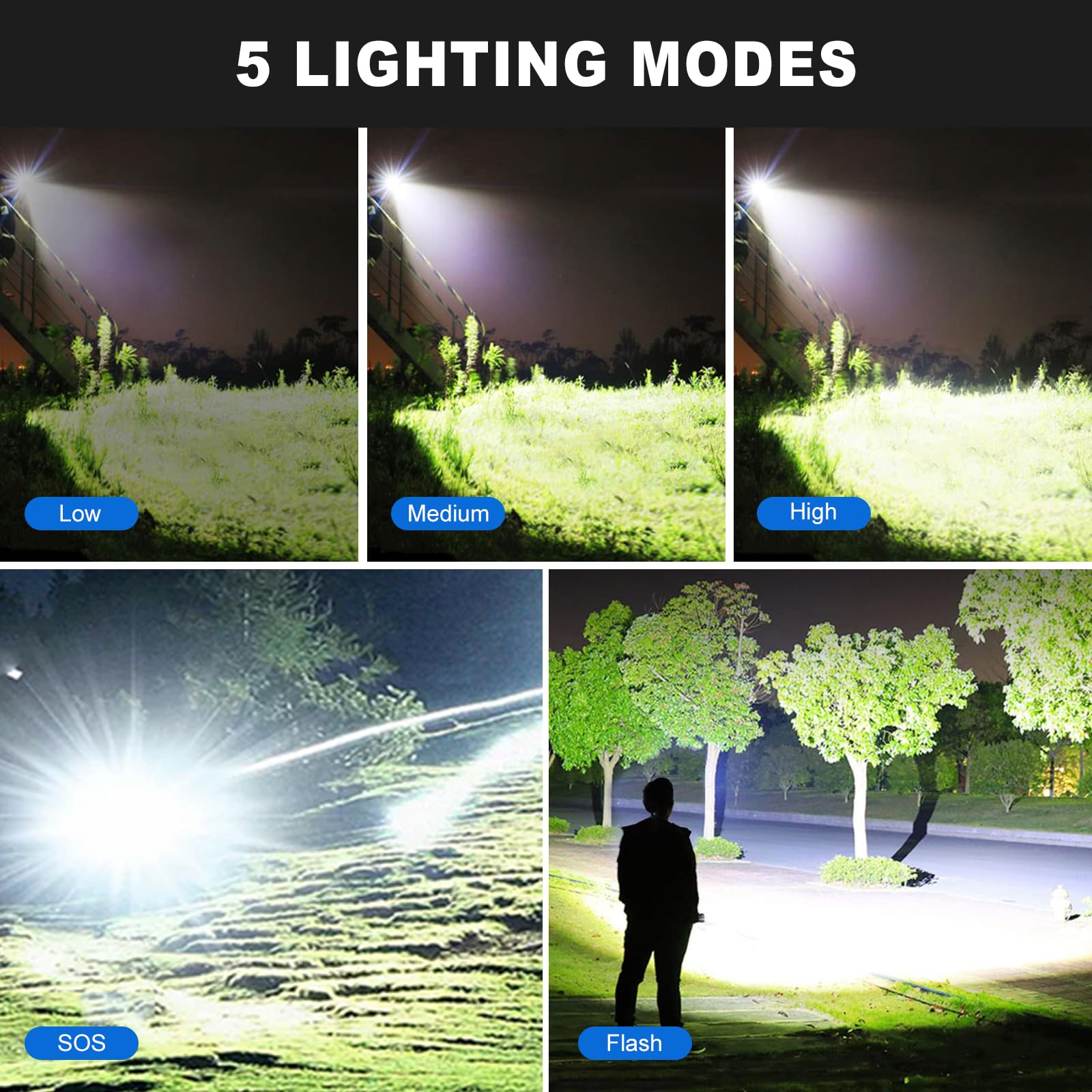Maoke Bole Flashlights High Lumens, Led Flashlight Rechargeable Super Bright 40000 Lumens Xhp70.2, High Power Tactical Flashlights, Powerful Handheld Emergency Flashlight For Camping Hiking