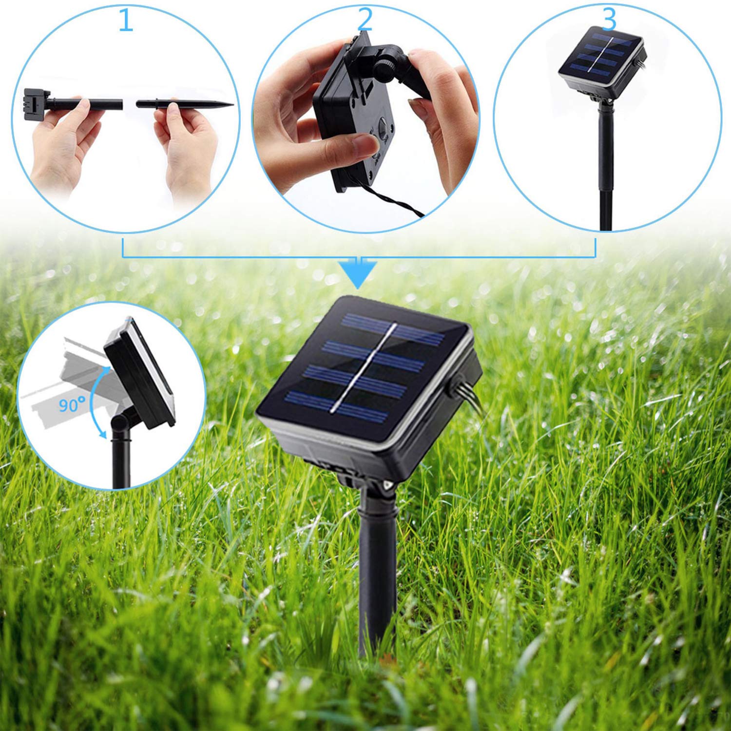 Snomyrs Solar String Lights Outdoor 21 Ft 30 Led Solar Bee String Lights With 8 Lighting Modes Bumble Bee Lights For Garden Yard Lawn Patio Party Grass Decor (Warm White)