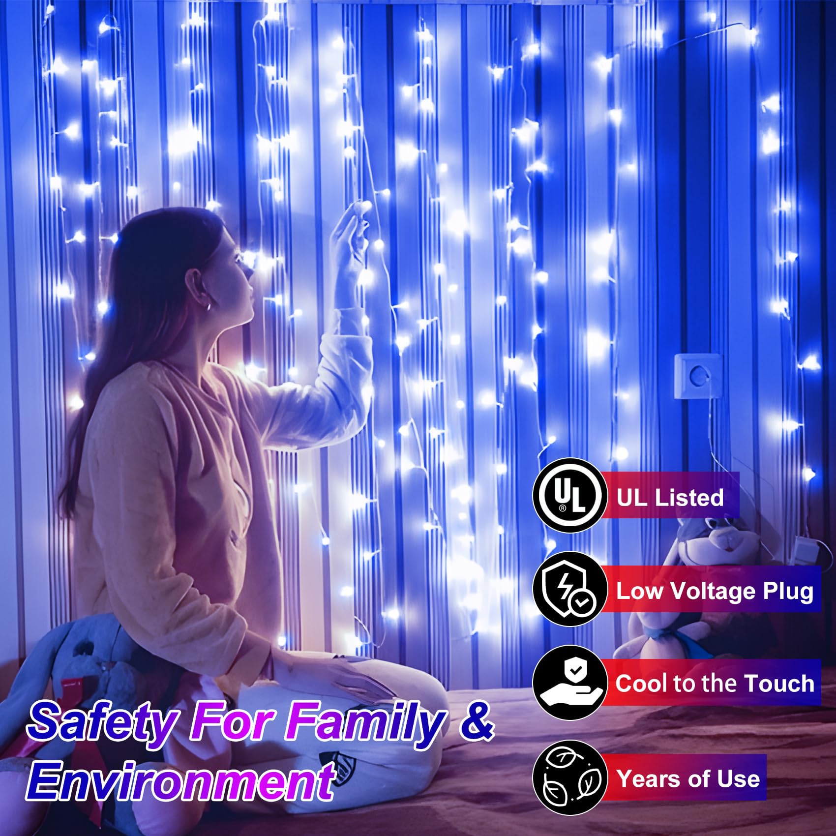 Wuxyiyang 750 Led 256Ft Outdoor Christmas Lights, Super Long String Lights 8 Modes Timer Memory, Outsite Waterproof Dark Green Wire Fairy Light Strings For Xmas Tree Wedding Holiday Party Decorations Blue