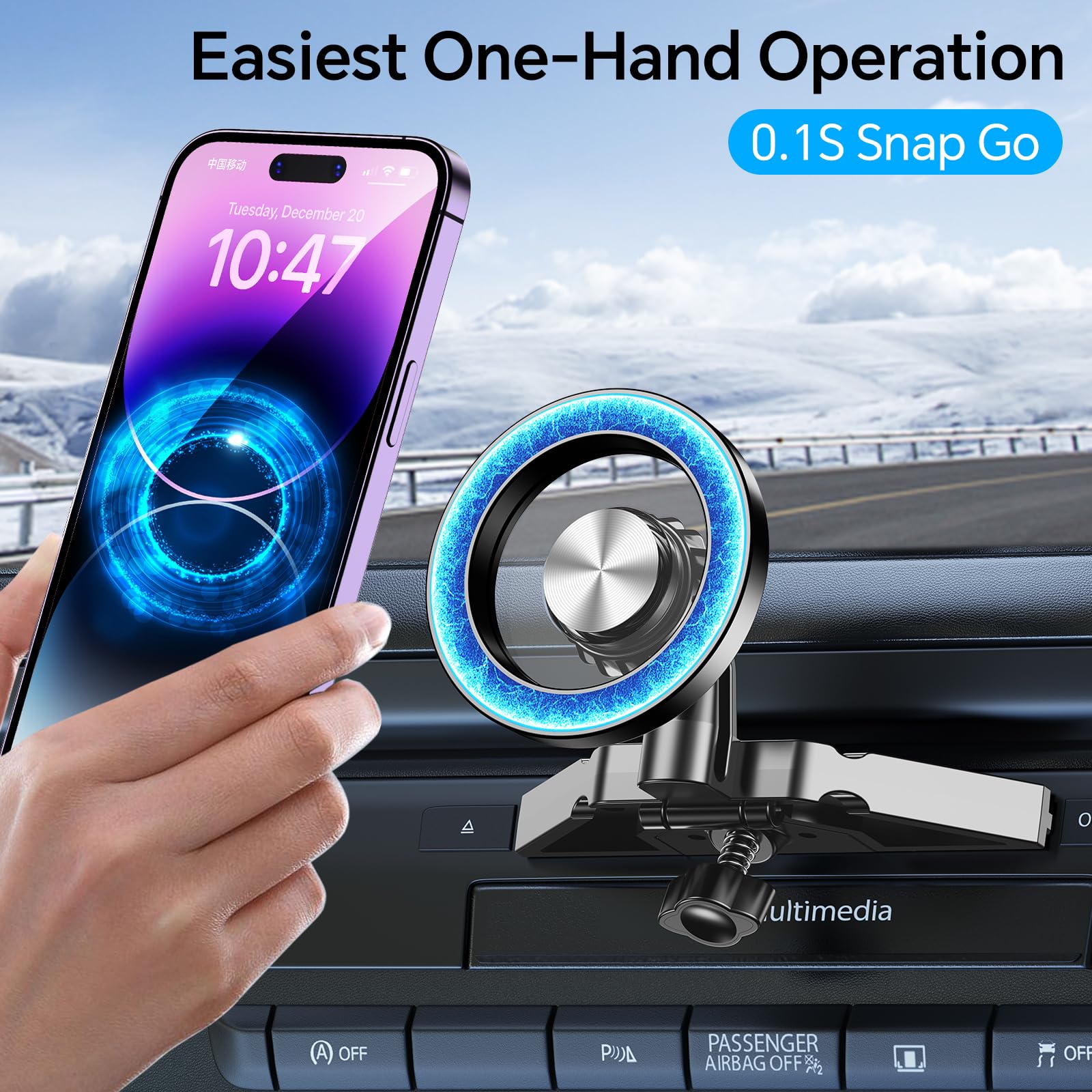 Kaistyle For Magsafe Cd Phone Holder For Car【20 Strong Magnets】Magnetic Cd Player Phone Mount For Car Phone Holder Cd Slot Mount,Cd Slot For Iphone 16 15 14 13 12 Pro Max Plus Magsafe Case All Phones