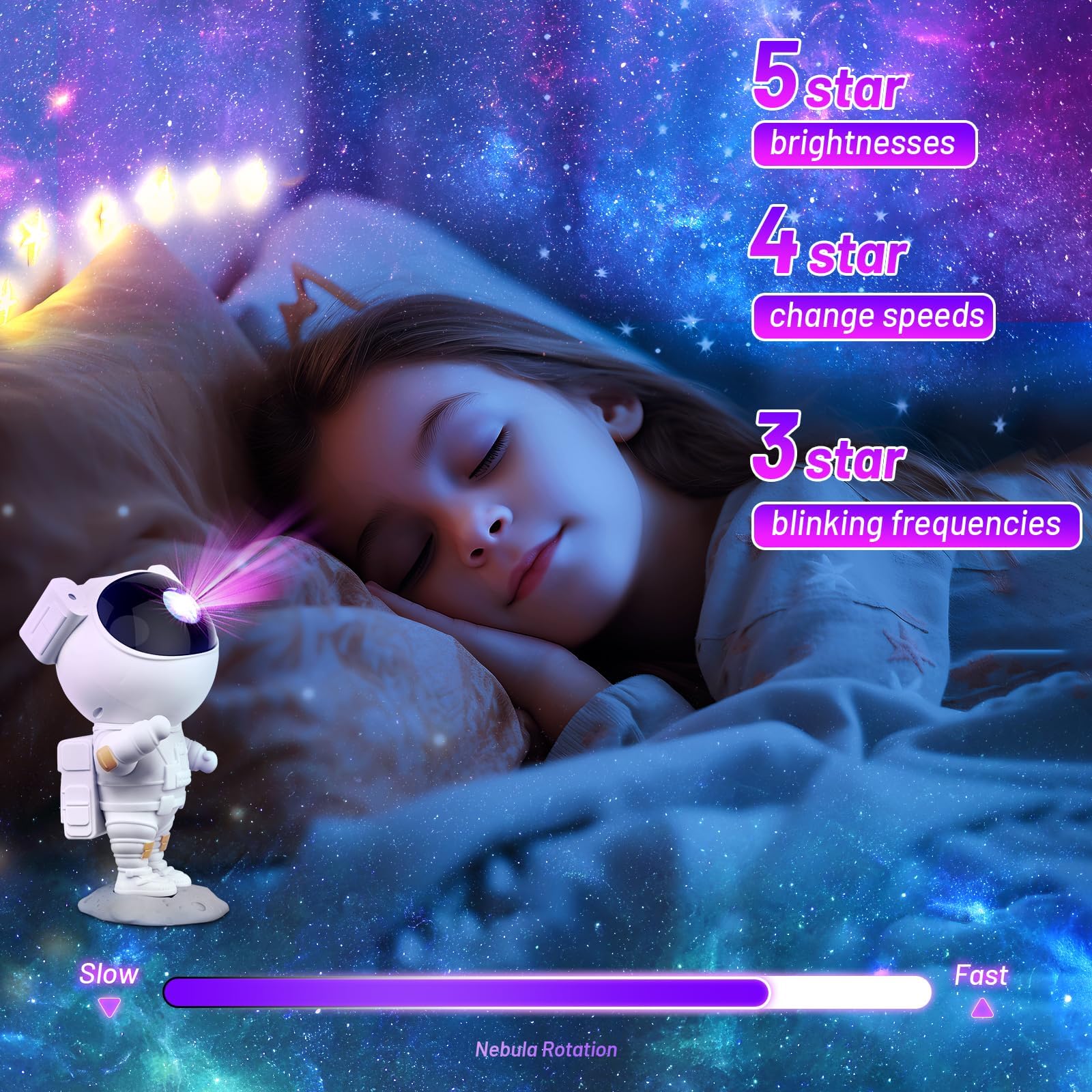 Staperfo Astronaut Galaxy Projector Night Light - Stars Projector For Ceiling With Timer And Remote,  For Kids Adults For Bedroom, Birthdays,Christmas