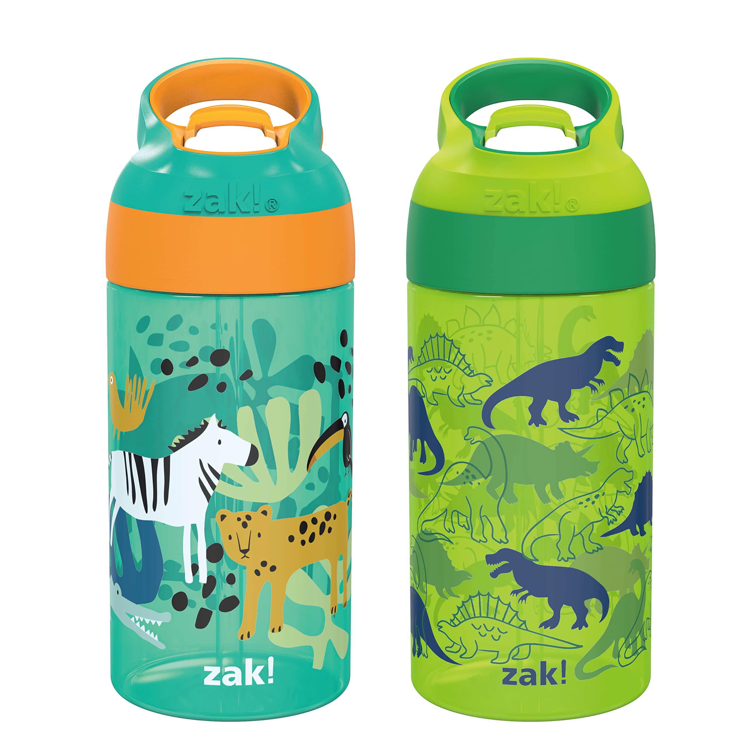 Zak Designs 16Oz Riverside Kids Water Bottle With Spout Cover And Built-In Carrying Loop