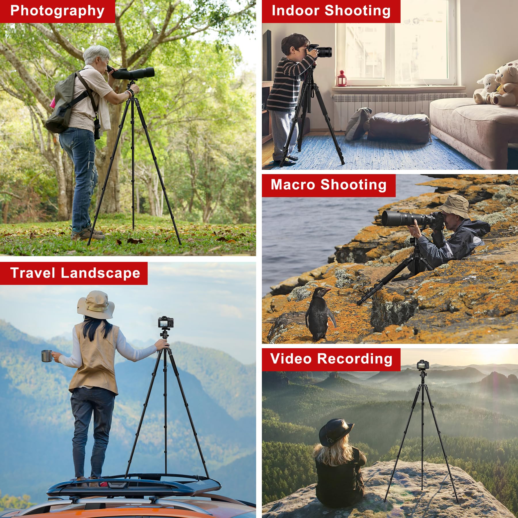 Joilcan Camera Tripod Replacement Accessories (Black(Head))