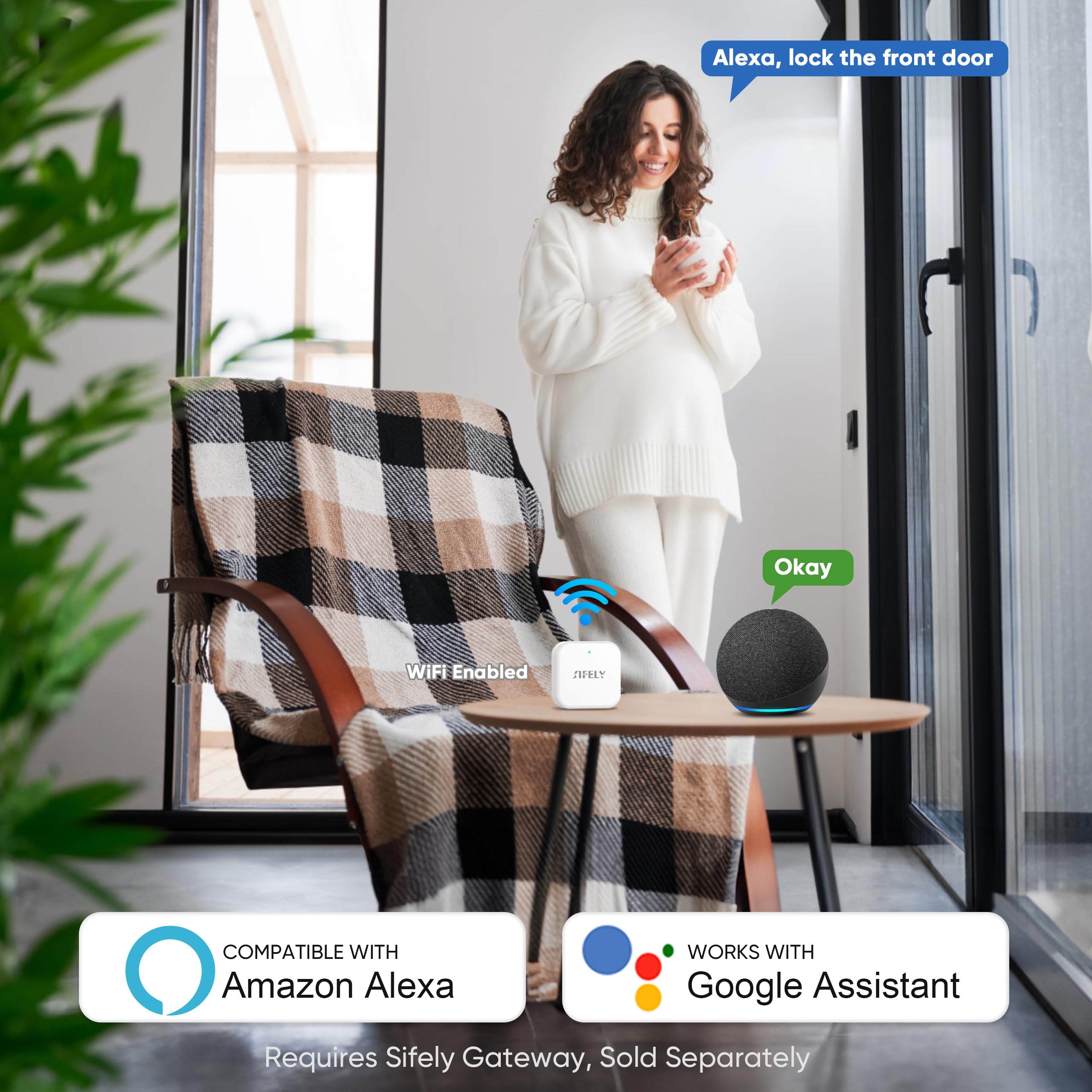 Sifely Keyless-Entry Fingerprint Smart Door Lock: Digital Electronic Lock With Code Passcode, Electric Door Knob, Biometric Door Handle, Perfect For Exterior/Interior/Entry/Bedroom Doors (Silver)