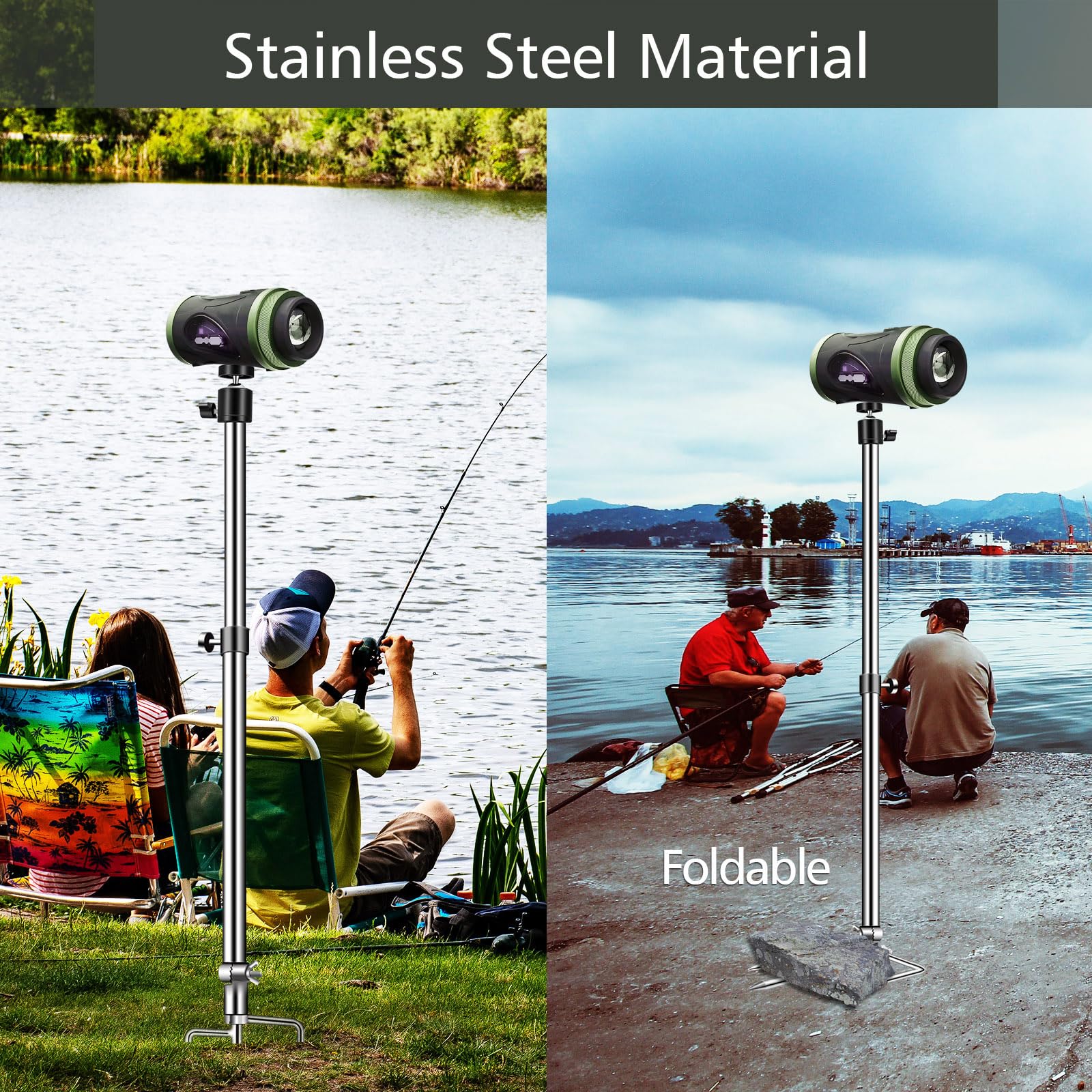 Avcmoto Game & Trail Camera Mount, Trail Camera Stand Mounts Ground Holder, 360 Degree Adjustable Universal Screw Connection 1/4''-20 (6Mm), For Night Fishing Lights, Solar Panels, Etc. (3 Pack)