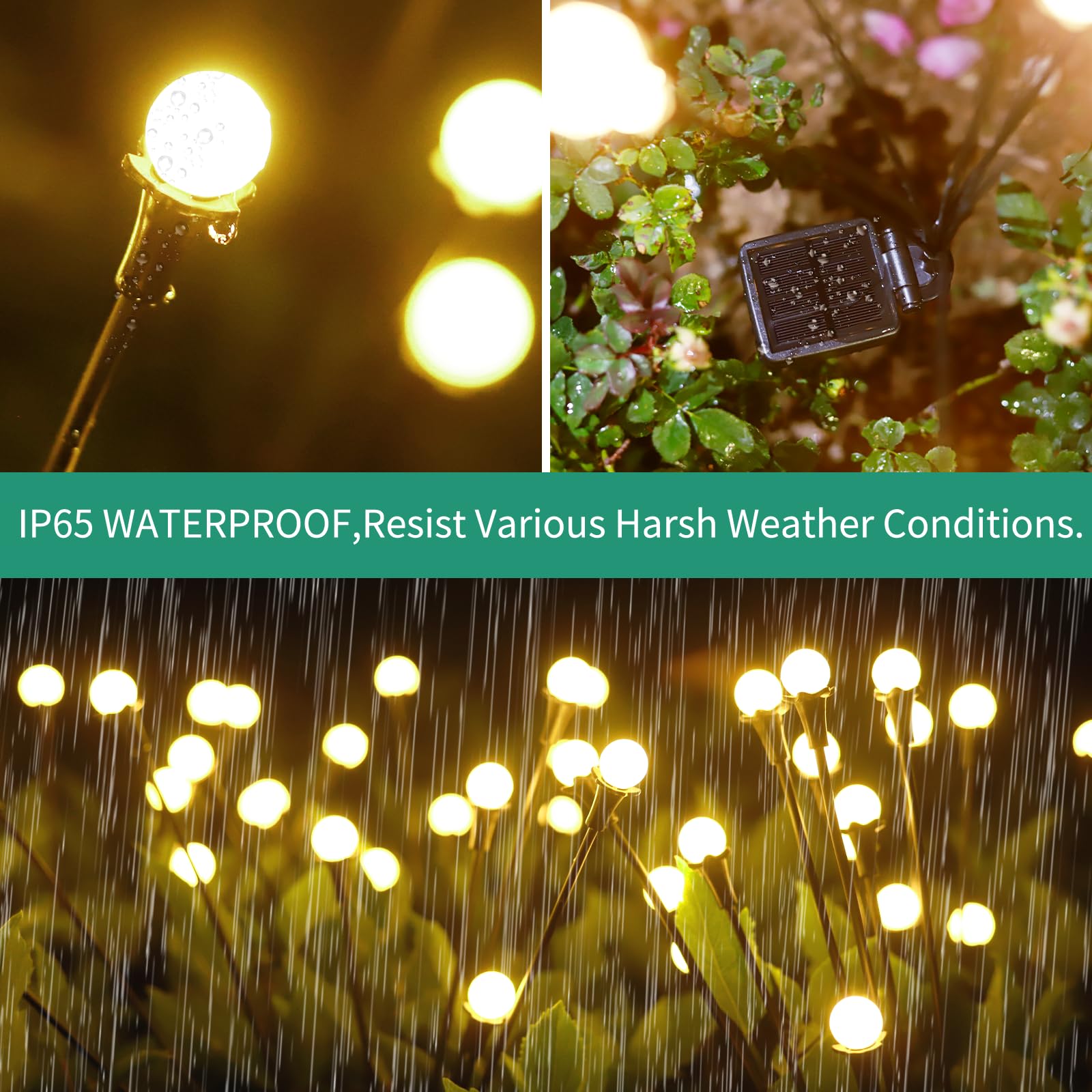 Vignuto Solar Lights Outdoor Waterproof, 4 Packs 32Led, Solar Garden Lights, Patio Lights, Garden Decor, Patio Decor, Firefly Lights Solar Outdoor, Unique  For Women,  For Grandma
