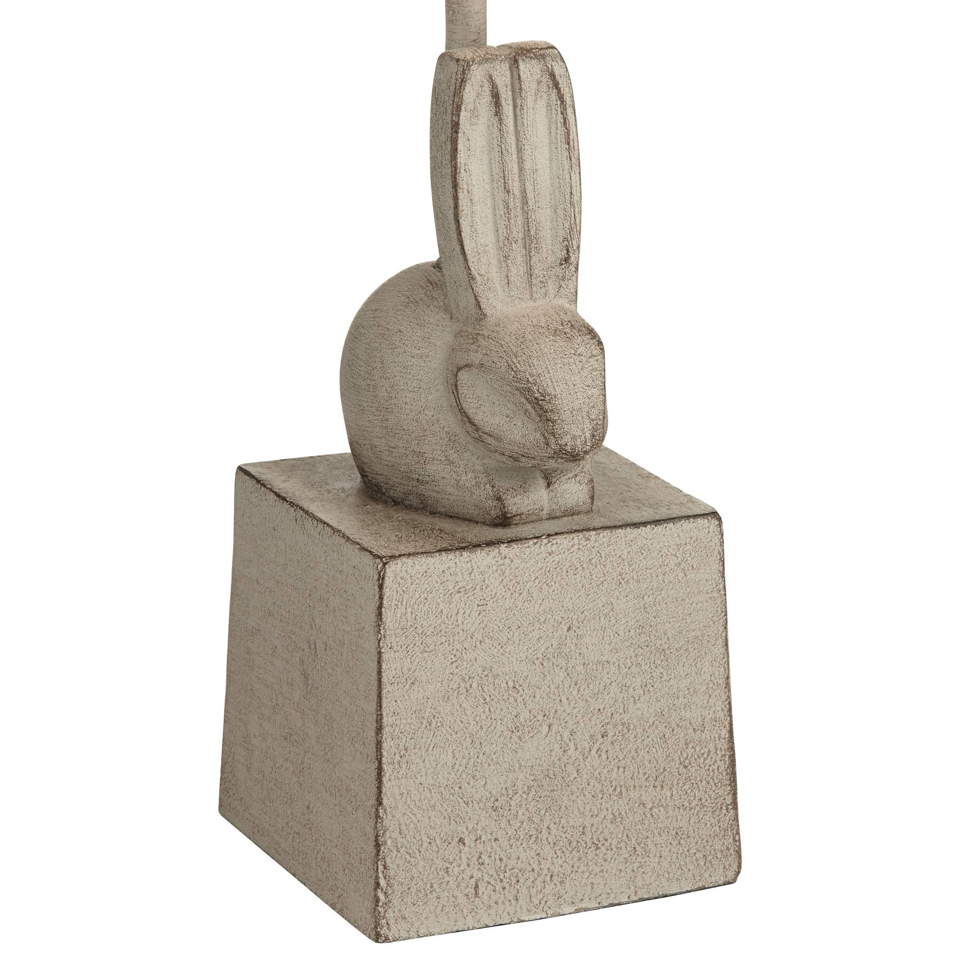 360 Lighting Bunny 19 3/4" High Rabbit Small Sculptural Farmhouse Rustic Modern Country Cottage Accent Table Lamps Set Of 2 Gray White Shade Living Room Bedroom Bedside Nightstand House Office Home