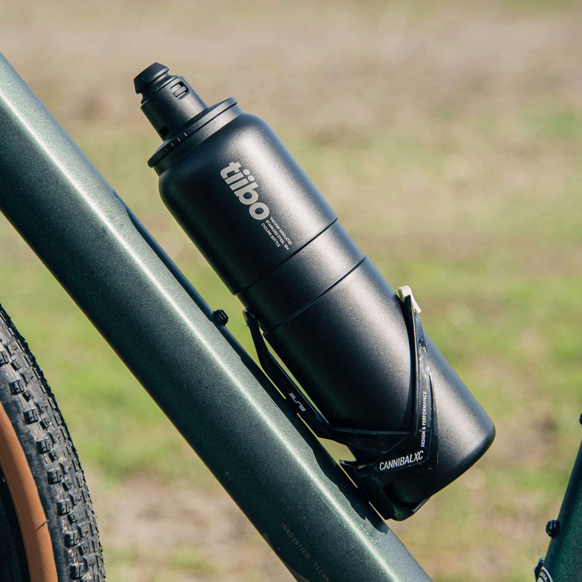 Tiibo Vacuum Insulated Stainless Steel Bike Water Bottle, Double Wall, No-Squeeze