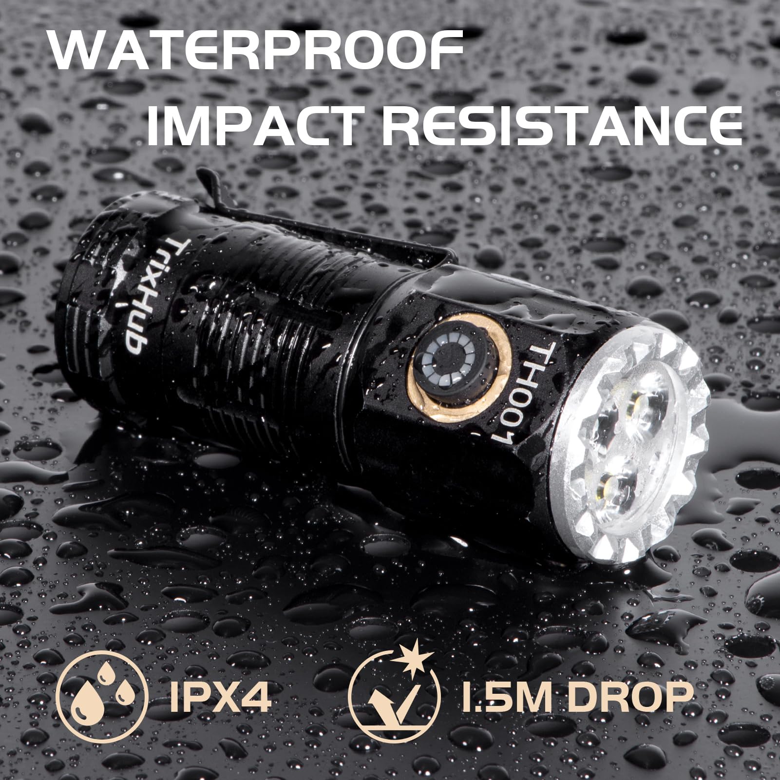 Trixhub Small Rechargeable Flashlight 2-Pack, 3500 High Lumens Super Bright Usb-C Charge Led Compact Powerful Mini Pocket Clip-On Flash Light Torch For Home Outage Camping Hiking Edc Tactical Waterproof