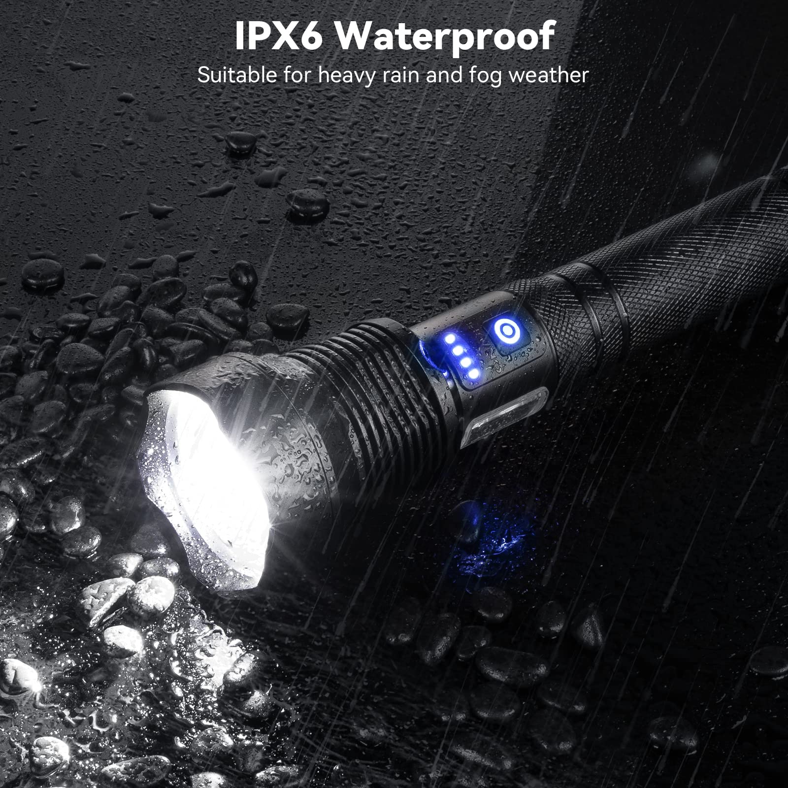 Nj Forever Flashlights High Lumens Rechargeable, Super Bright 990000 Lumens Flashlights With Usb Cable, Brightest Led Flashlight For Emergencies, High Powered Flash Light Ipx6 Waterproof 7 Light Modes Zoomable