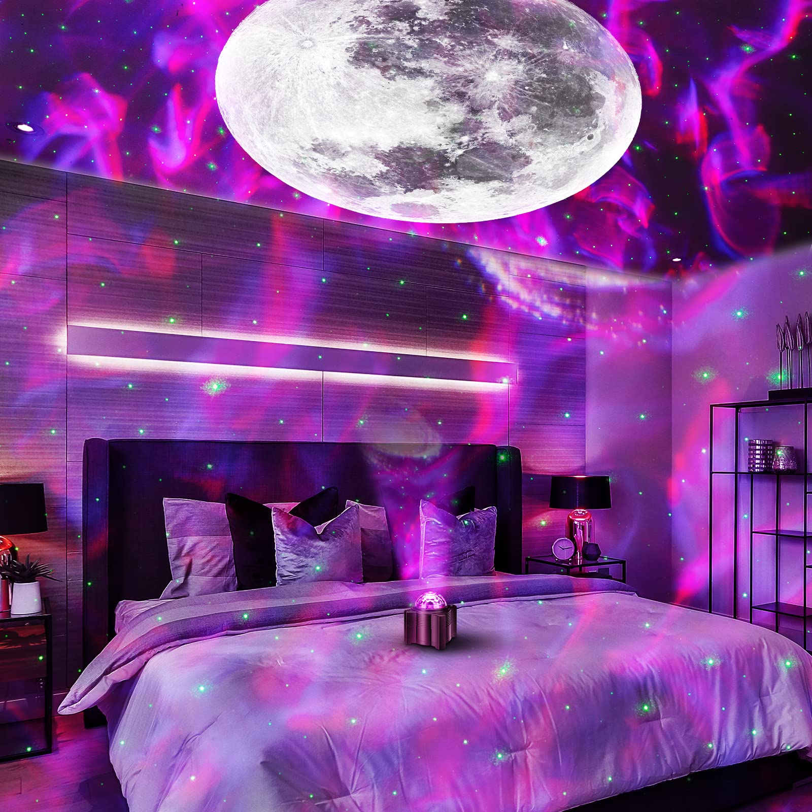 Wanrayw Star Projector, 15-In-1 Night Light With Remote Control, Galaxy Light With Bluetooth Speaker For Bedroom, Game Room, Parties