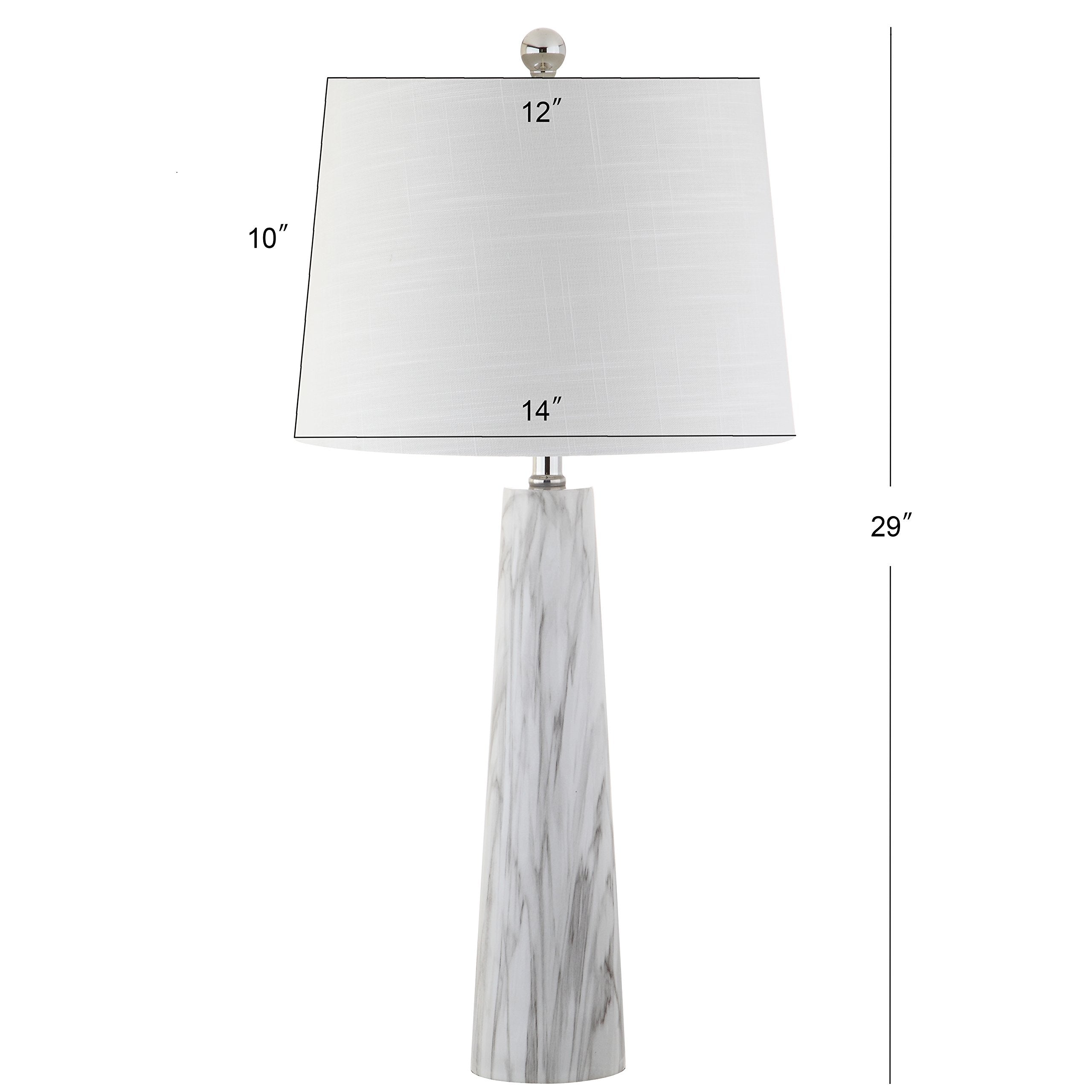Jonathan Y Jyl1002A Bradley 29" Resin Led Table Lamp Modern Contemporary Glam Bedside Desk Nightstand Lamp For Bedroom Living Room Office College Bookcase Led Bulb Included, White/Black