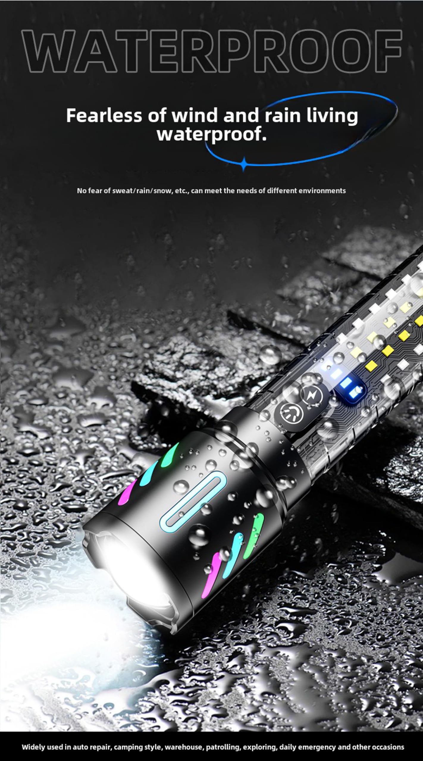 Xanadx Rechargeable Flashlights, 2,000,000 Lumen Light,Handheld Led Flashlight 5 Modes, Ipx6 Waterproof Powerful Utility Flashlight For Emergencies, Camping, Hiking (Xn519N), Black, Xa519N