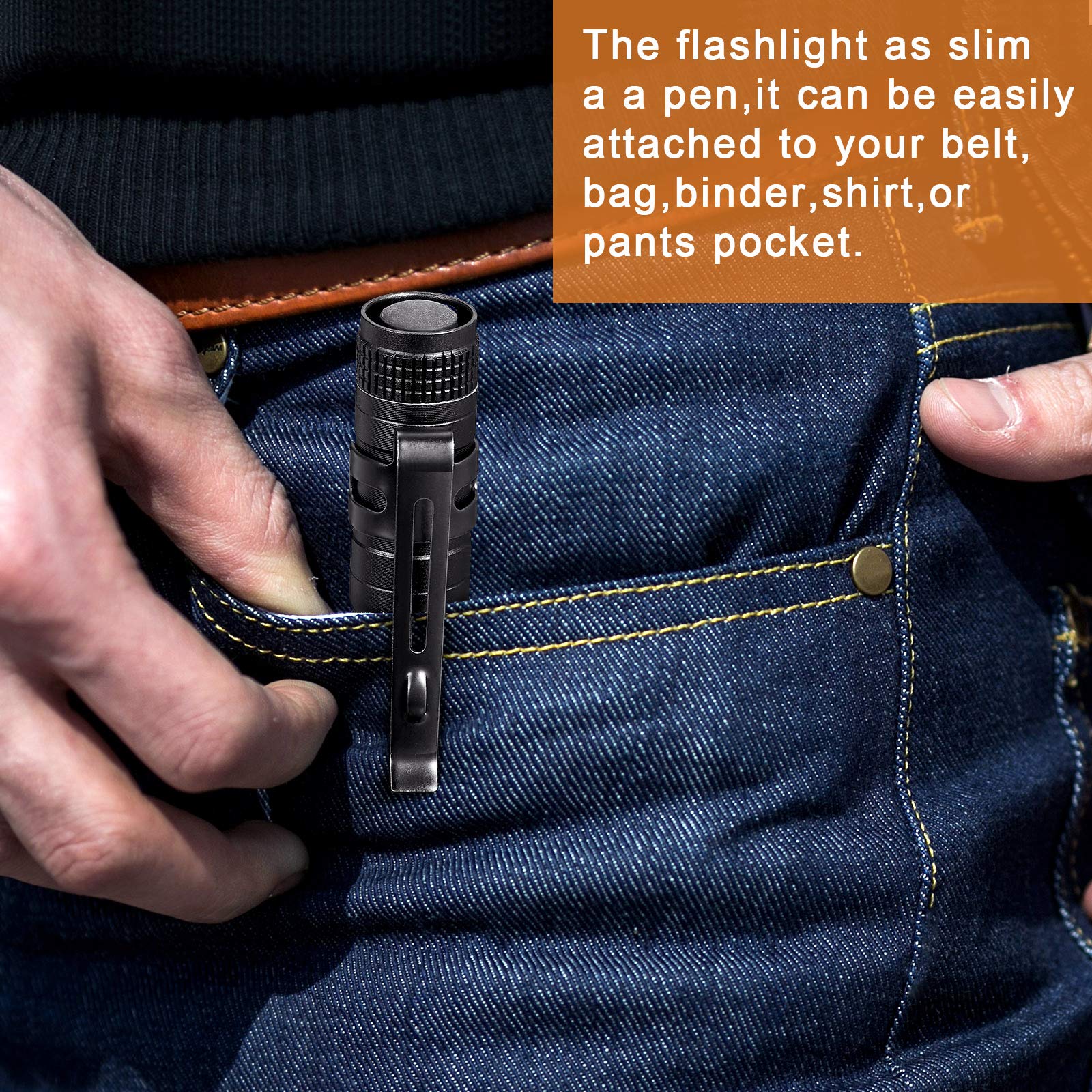 Honoson 6 Pieces Mini Small Led Flashlight Bulk Pocket Pen Flashlight 3.5 Inch, 5.24 Inch Handheld Pen Lights Penlight With Clip For Camping, Outdoor, Emergency