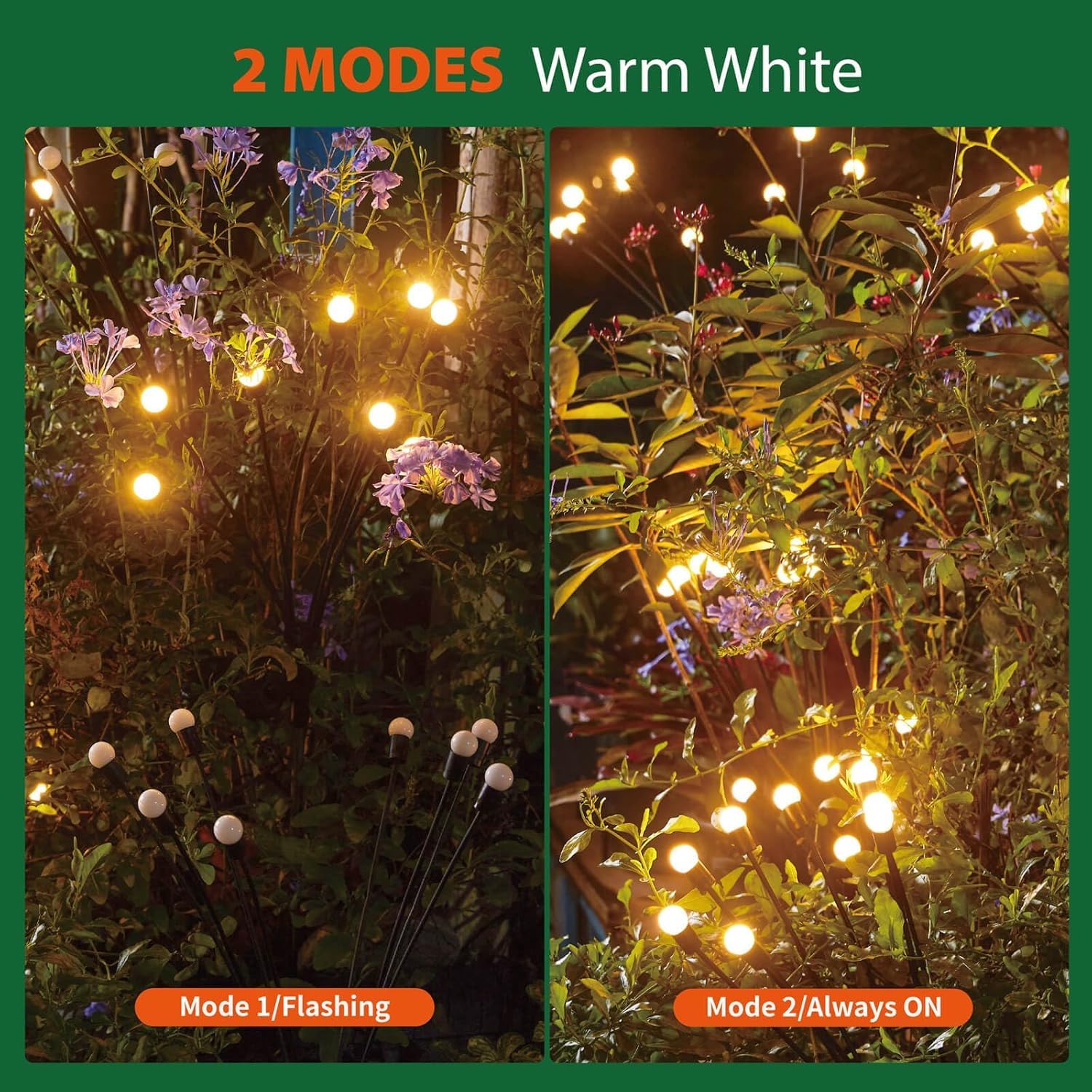 Crileal Solar Garden Lights 6Pack, 48Ledsolar Lights Outdoor, Firefly Lights Solar Outdoor,Fairy Lights，Garden Decor For Pathway Patio Walkway Yard Decorations,White Warm