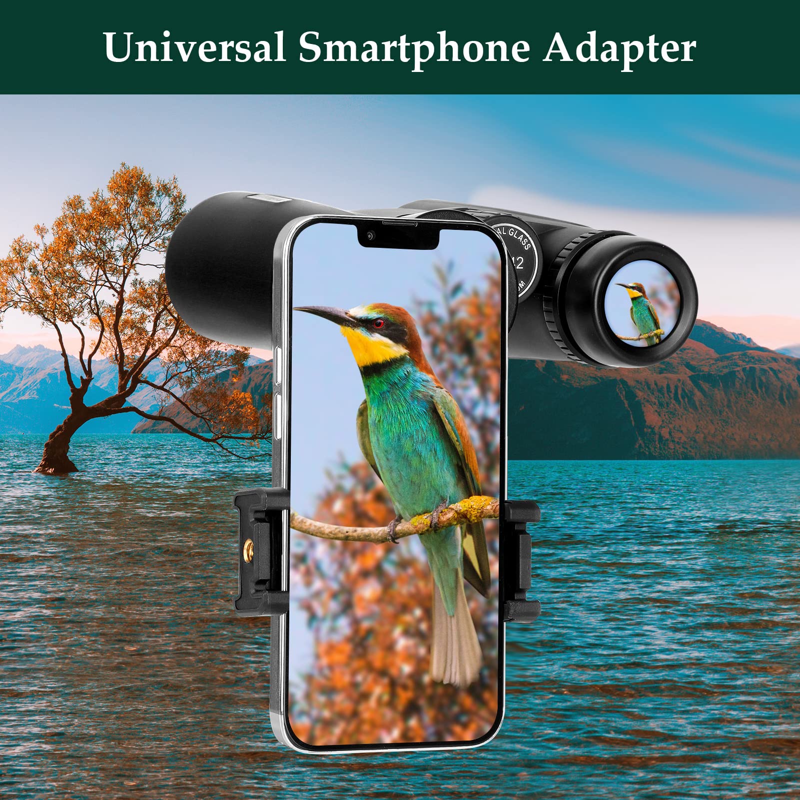 Adorrgon 12X42 Hd Binoculars For Adults High Powered With Phone Adapter, Tripod And Tripod Adapter - Large View Binoculars With Clear Low Light Vision - Binocular For Bird Watching Cruise Travel