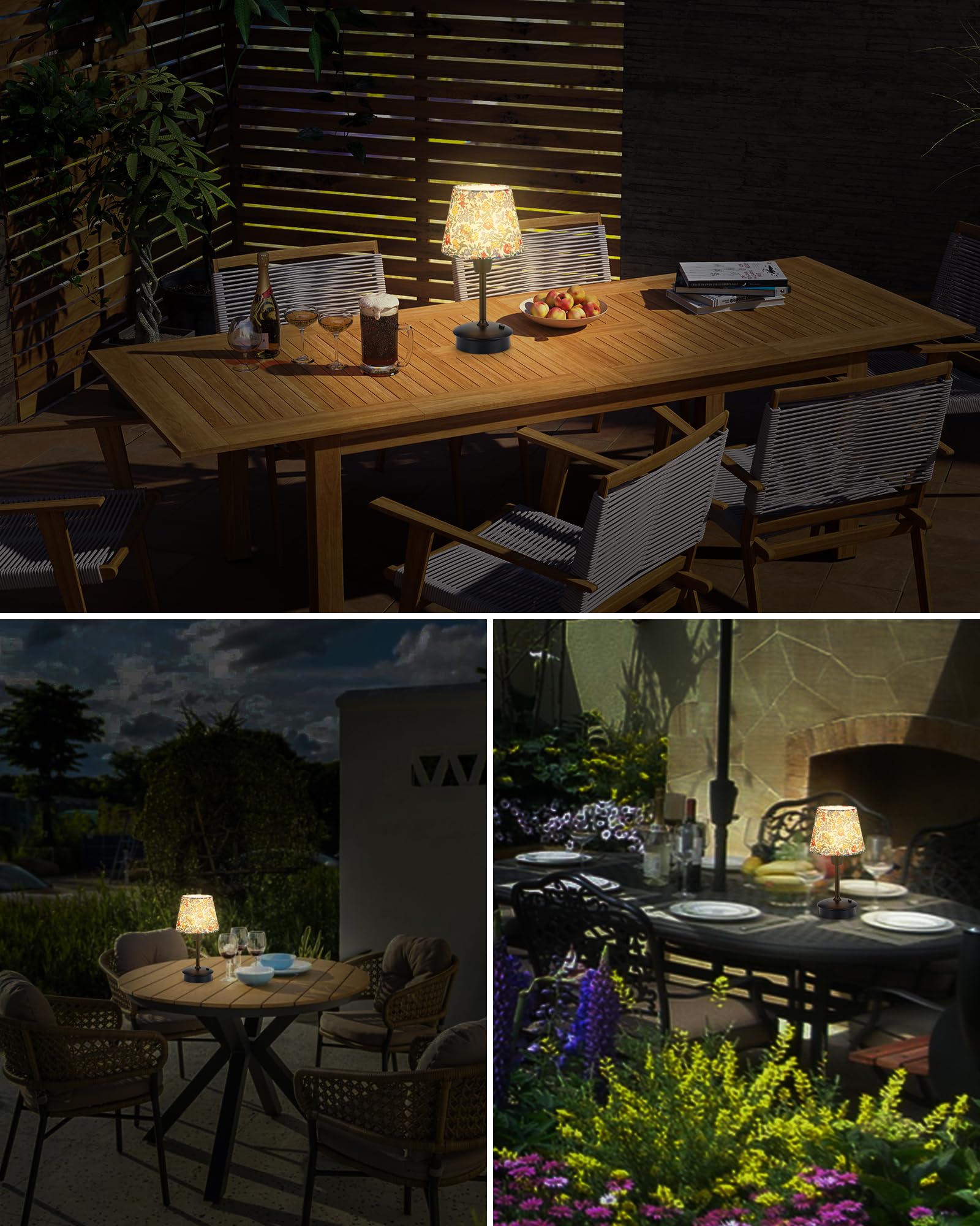 Egobasic Small Cordless Table Lamps For Restaurant Dinner Dining, 5200Mah Rechargeable Battery Operated Lamps, Brightness Dimmable, Night Bedside Touch Light, Living Room Side Kitchen Outdoor Table Light