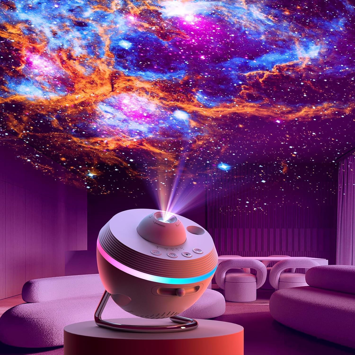 Elec3 Star Projector, Galaxy Night Light For Bedroom With 4K Replaceable 13 Galaxy Discs And 6 Nightlight, 360 Degree Rotation Nebula Projector Lamp Starry Sky Night Light Birthday Valentines 