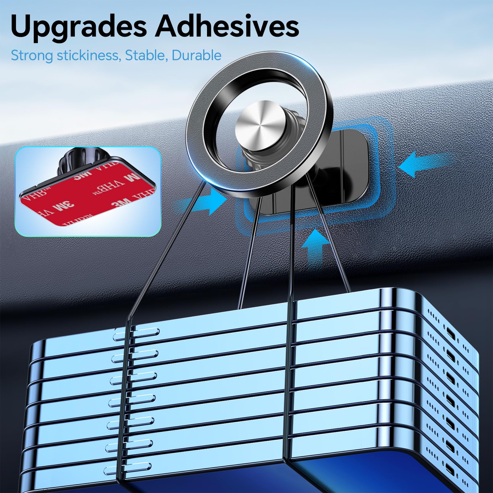 Kaistyle For Magsafe Car Mount【20 Strong Magnets】Magnetic Phone Holder For Car Phone Holder Mount Dash【360°】Cell Phone Holders For Your Car Accessories For Women Men Iphone 16 Pro Max 15 14 13 12 Plus