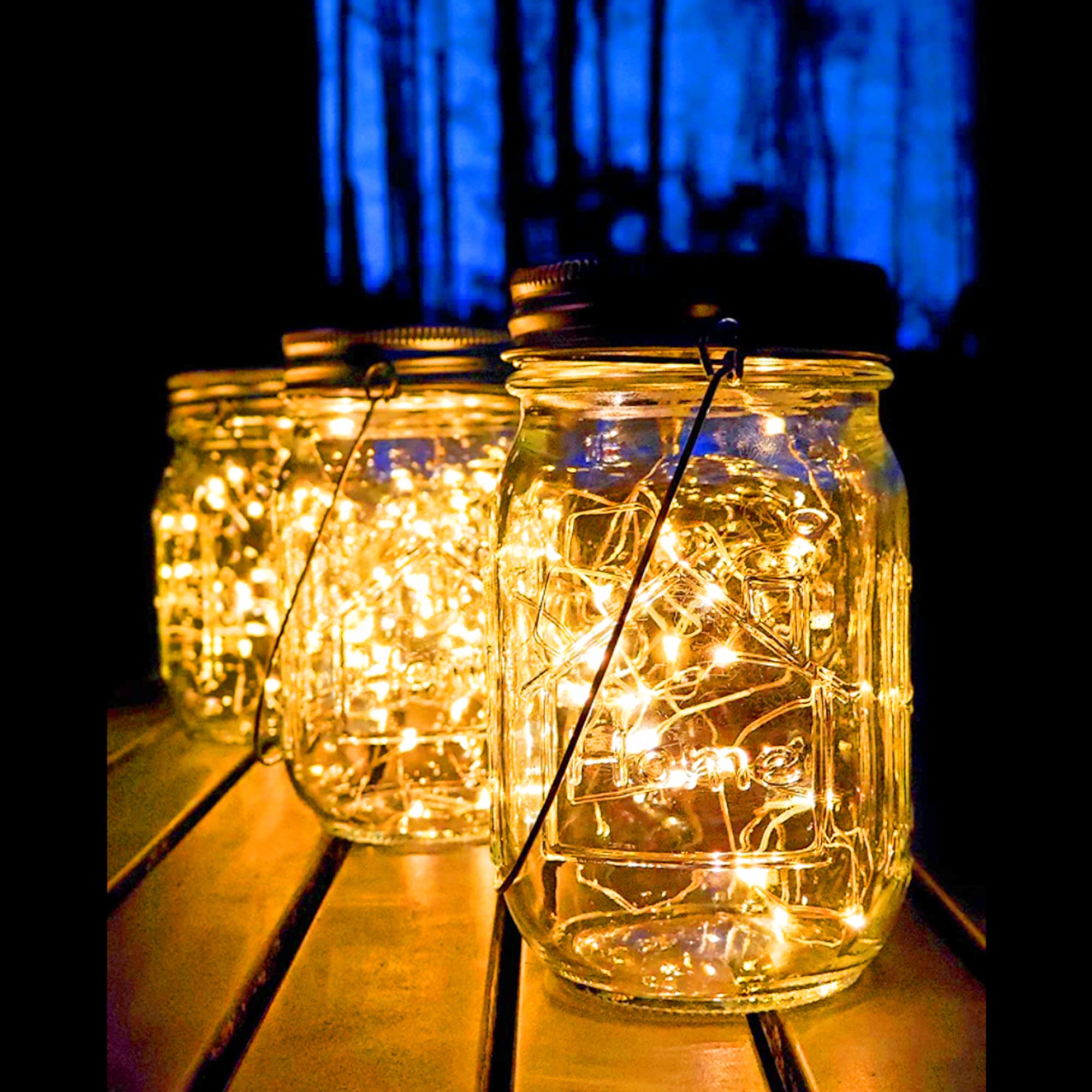 Aikeve Mason Jar Solar Lights,8 Pack 30 Leds Fairy Hanging Mason Jar Lights,Solar Lanterns For Outdoor Patio Party Garden Wedding Christmas Decor Lights(Mason Jars/Handles Included)