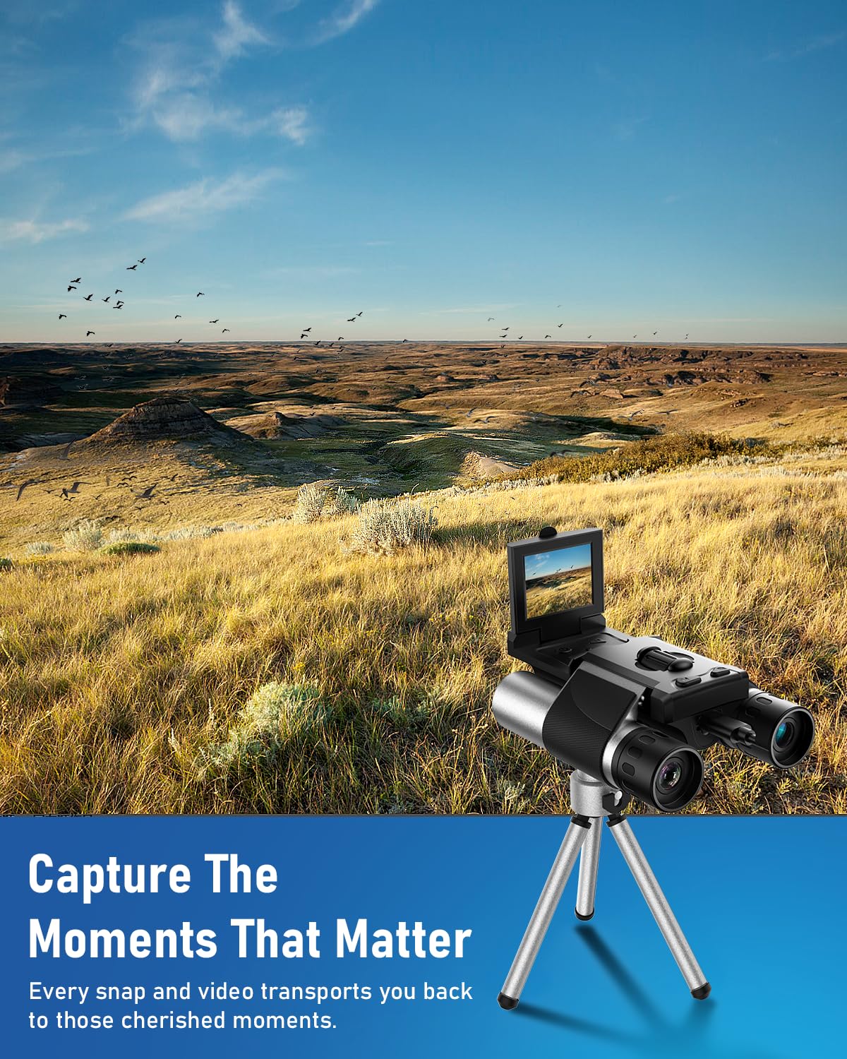 Anminto Digital Binoculars With Camera - 8X Digital Zoom, 2" Lcd Display 40Mp Camera 2.5K Videos Ideal For Concerts, Bird Watching, And Outdoor Adventures With 32Gb Sd Card