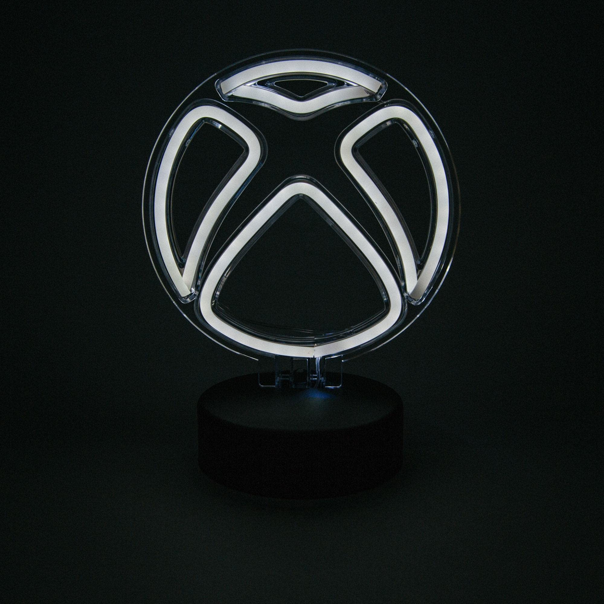 Ukonic Xbox Logo White Neon Desk Lamp | Battery-Powered Mood Light For Table, Shelf | 9 Inches Tall