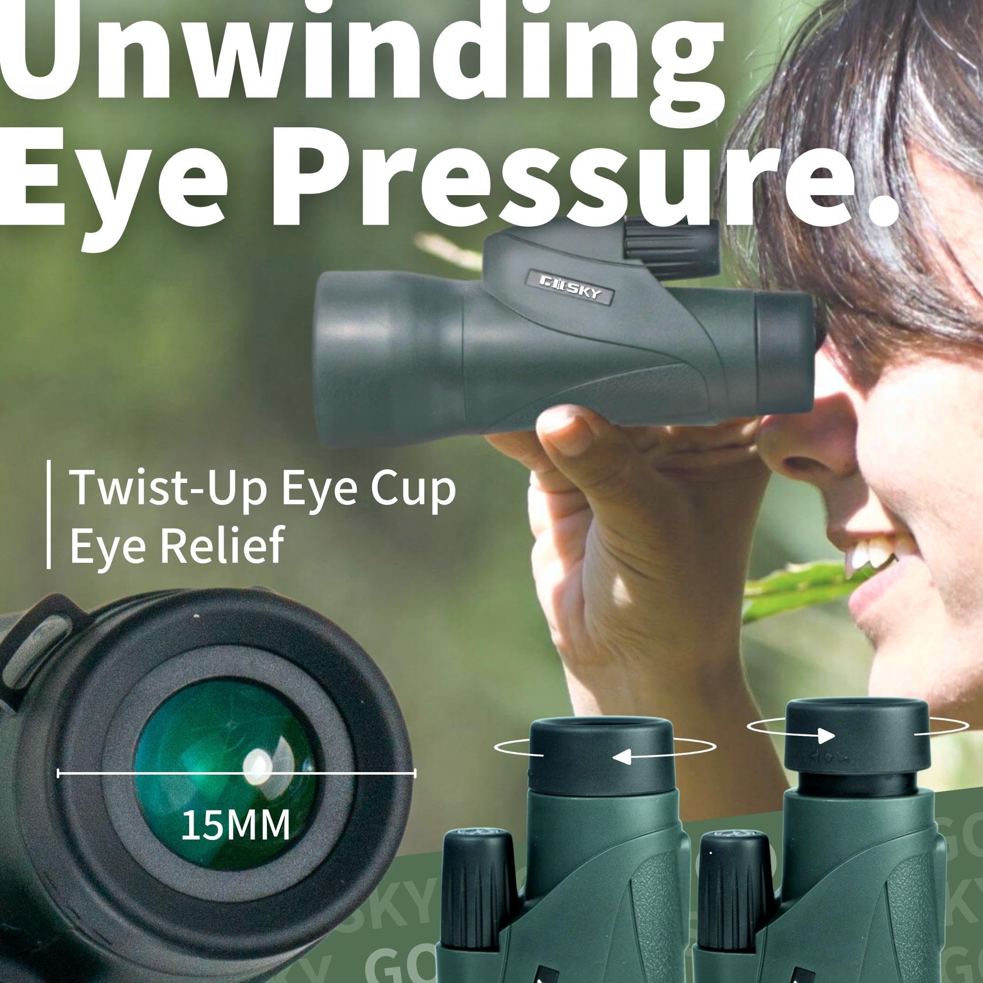 Gosky 12X55 Hd Monocular Telescope With Bak4 Prism & Fmc Lens, Lightweight With Smartphone Adapter - For Bird Watching, Hunting, Hiking, Traveling