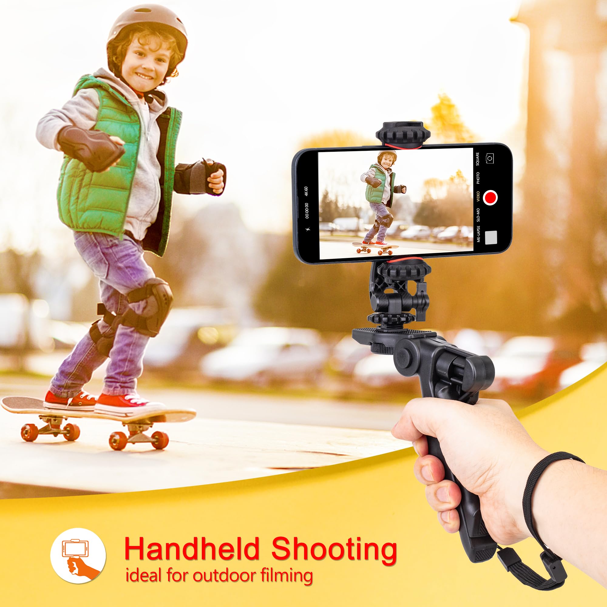 Zeadio Mini Smartphone Tripod Grip, Desktop Tabletop Stabilizer Tripod With Phone Holder For All Smartphones