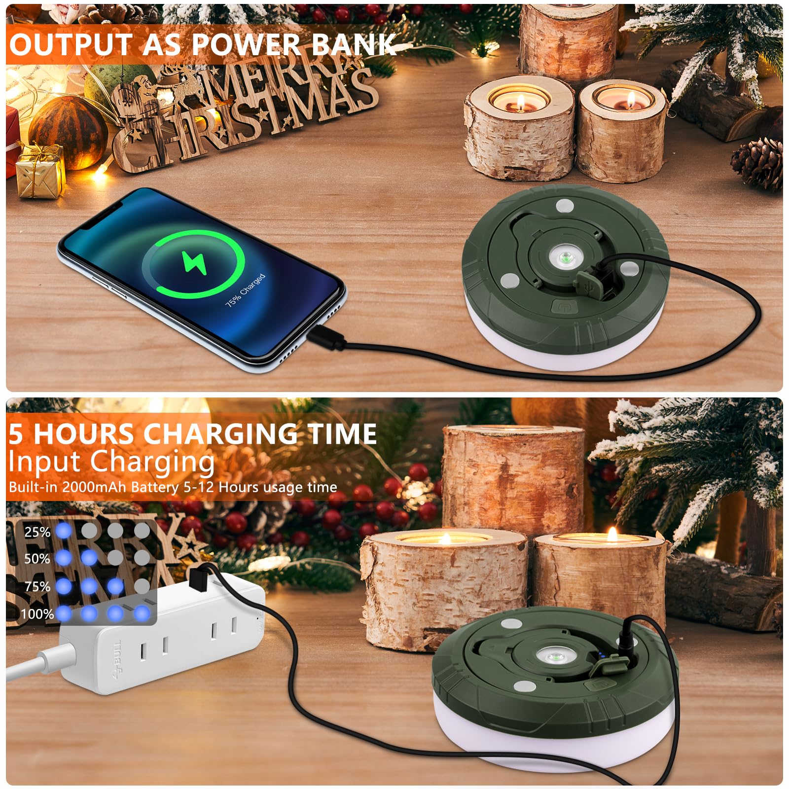 Aomees Rechargeable Rgb & Warm Camping String Lights, 32.8Ft 3 In 1 Tent Lamp With 8 Lighting Modes Ipx4 Outdoor/Indoor Hanging Led Fairy Lights For Tent/Truck Camping Trip, Yard, Xmas Party Decor (1)