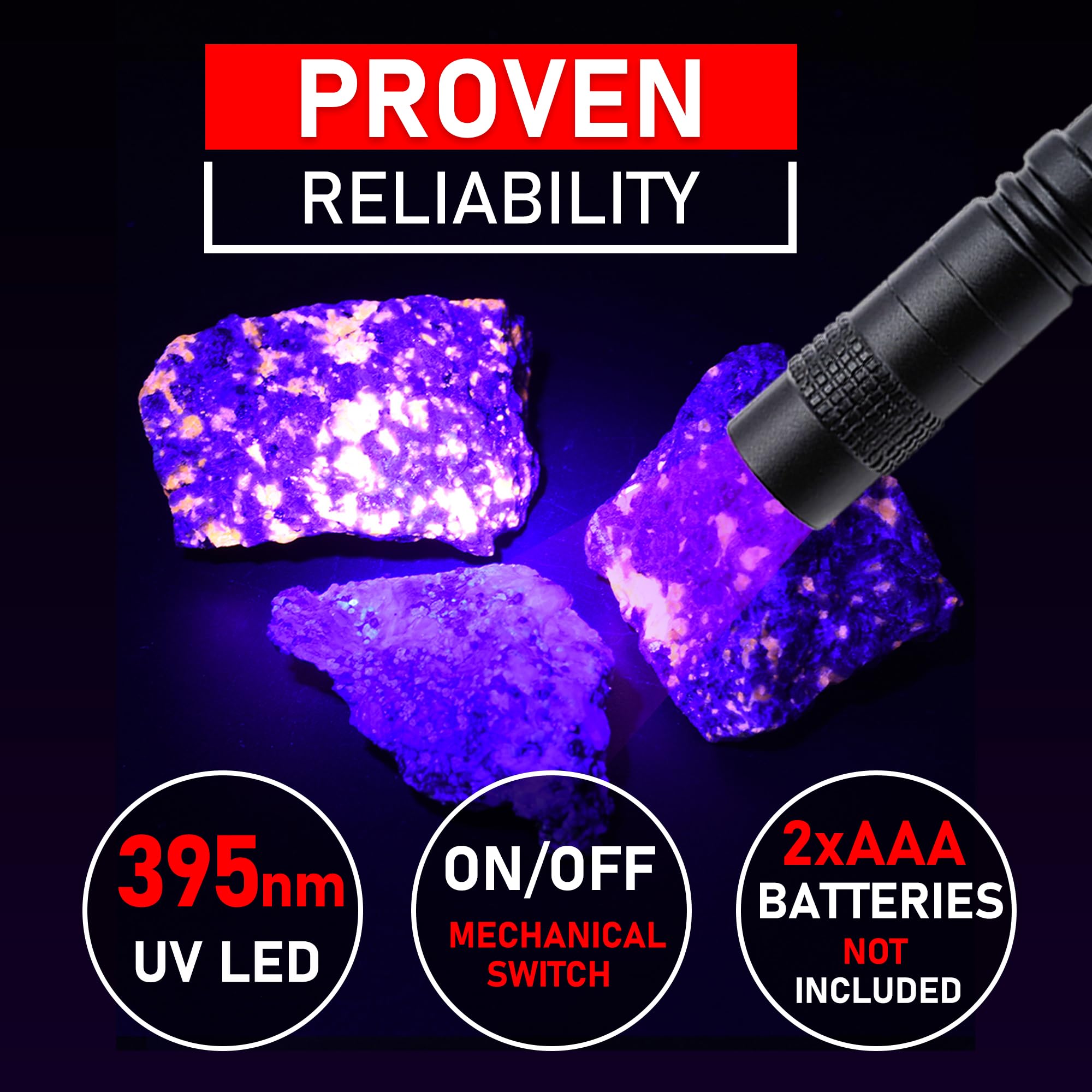Naiveisland Uv Black Light Flashlight - Led Pen Light Handheld Blacklight Detector For Pet Urine, Leak, Hotel Inspection, Dry Stains, And Bed Bugs,4-Pack
