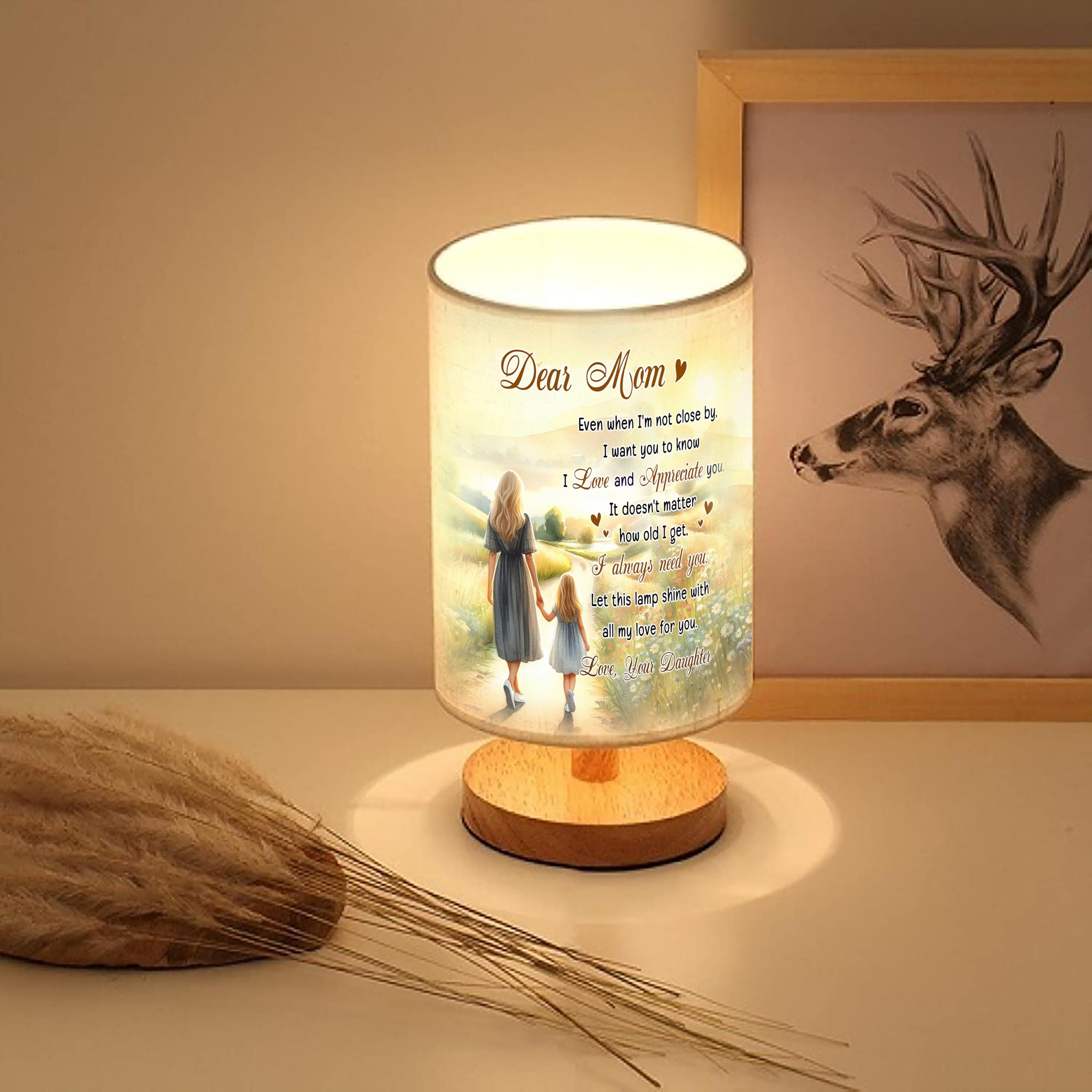Myfihu Mom Table Lamp Mother'S Day For Mom From Daughter, Mother Daughter Lamp Tnt12