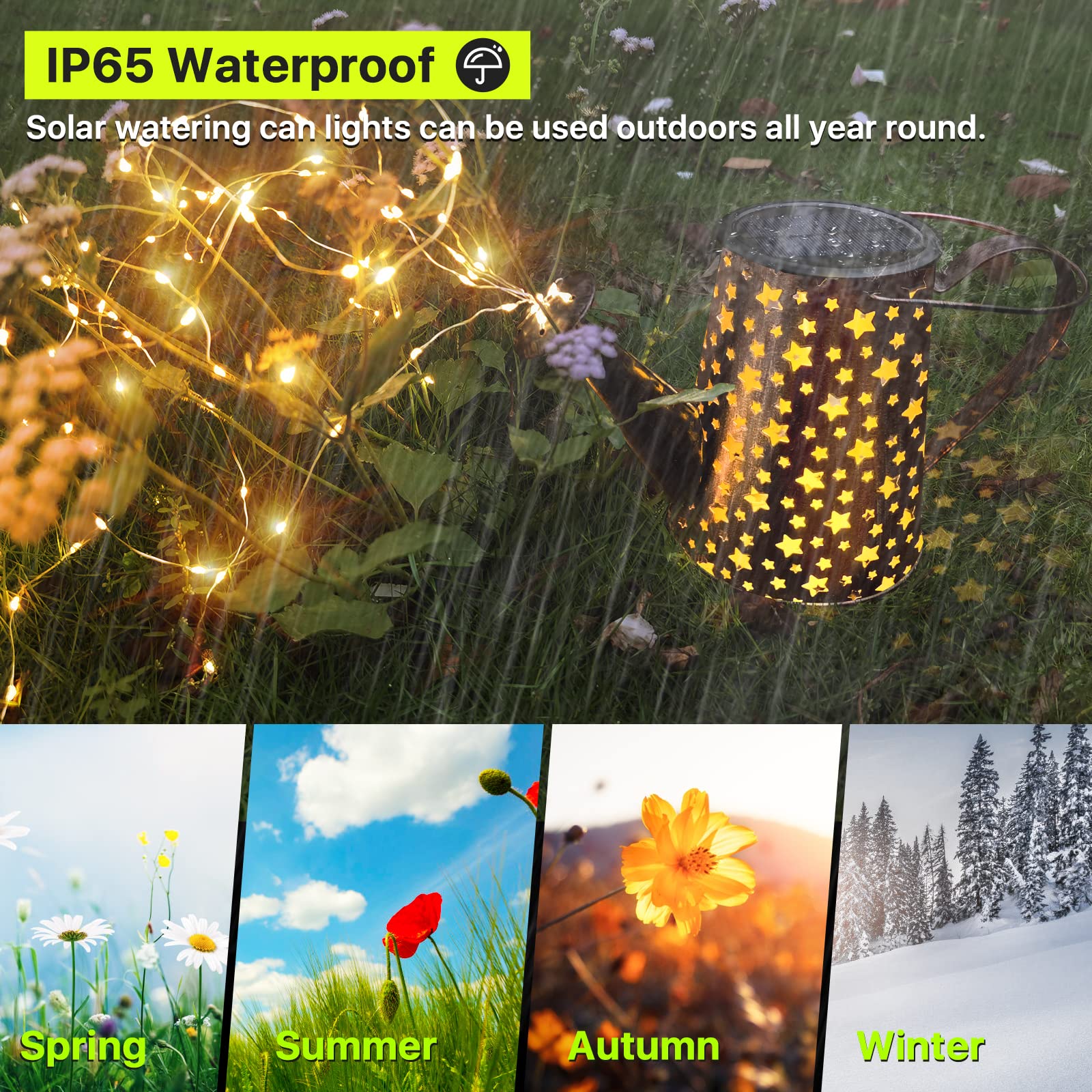 Lureshine Solar Watering Can With Lights Outdoor Garden Decor Waterproof Star Solar Garden Lights For Table Deck Yard Lawn Patio Pathway Walkway Courtyard Party Decorations Gardening