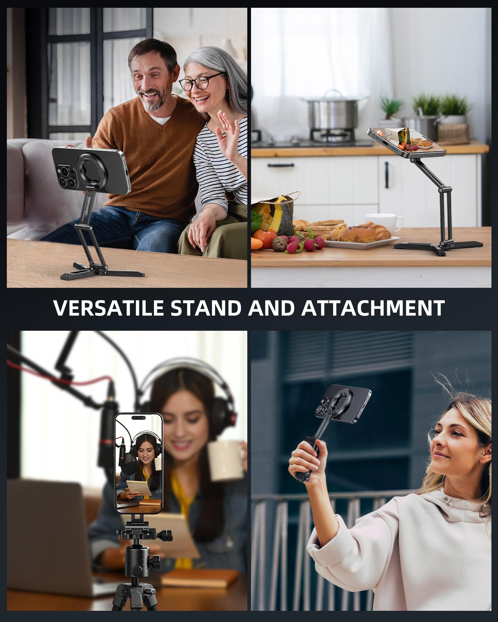 Camolo Geek Magnetic Pocket Phone Tripod Foldable Compatible With Magsafe For Iphone 16/15/14/13/12 Plus Pro Max Series, Mg03 Pro Aluminium Smartphone Mini Tripod Cell Phone Stand Magnet Quick Mount