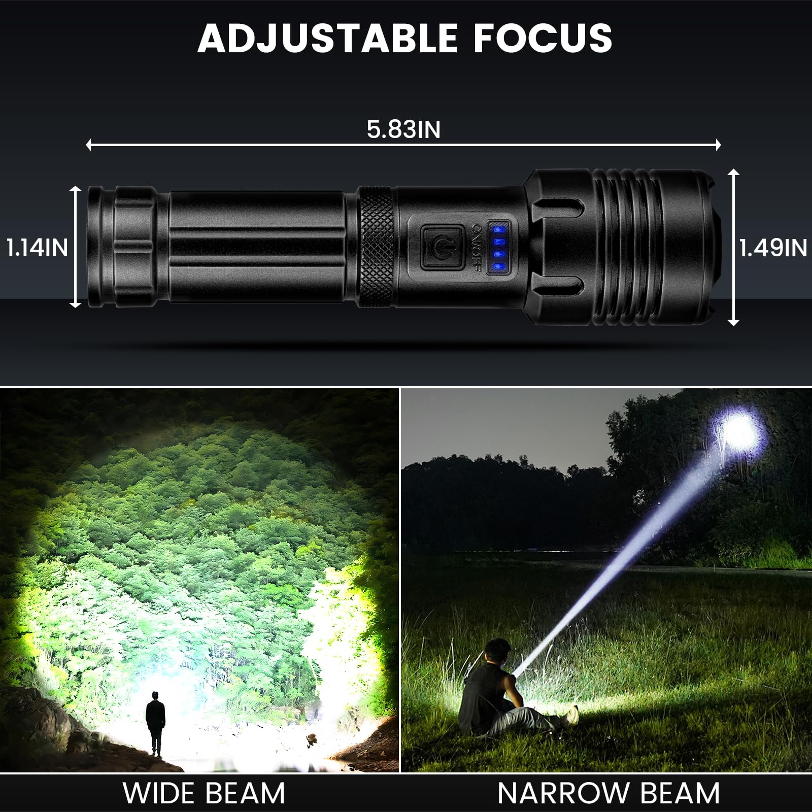 Befamali Rechargeable Flashlights High Lumens, 990,000 Lumens Super Bright Flashlight With 5 Modes, Waterproof Powerful Led Flash Light For Home Camping Hiking(2 Pack)