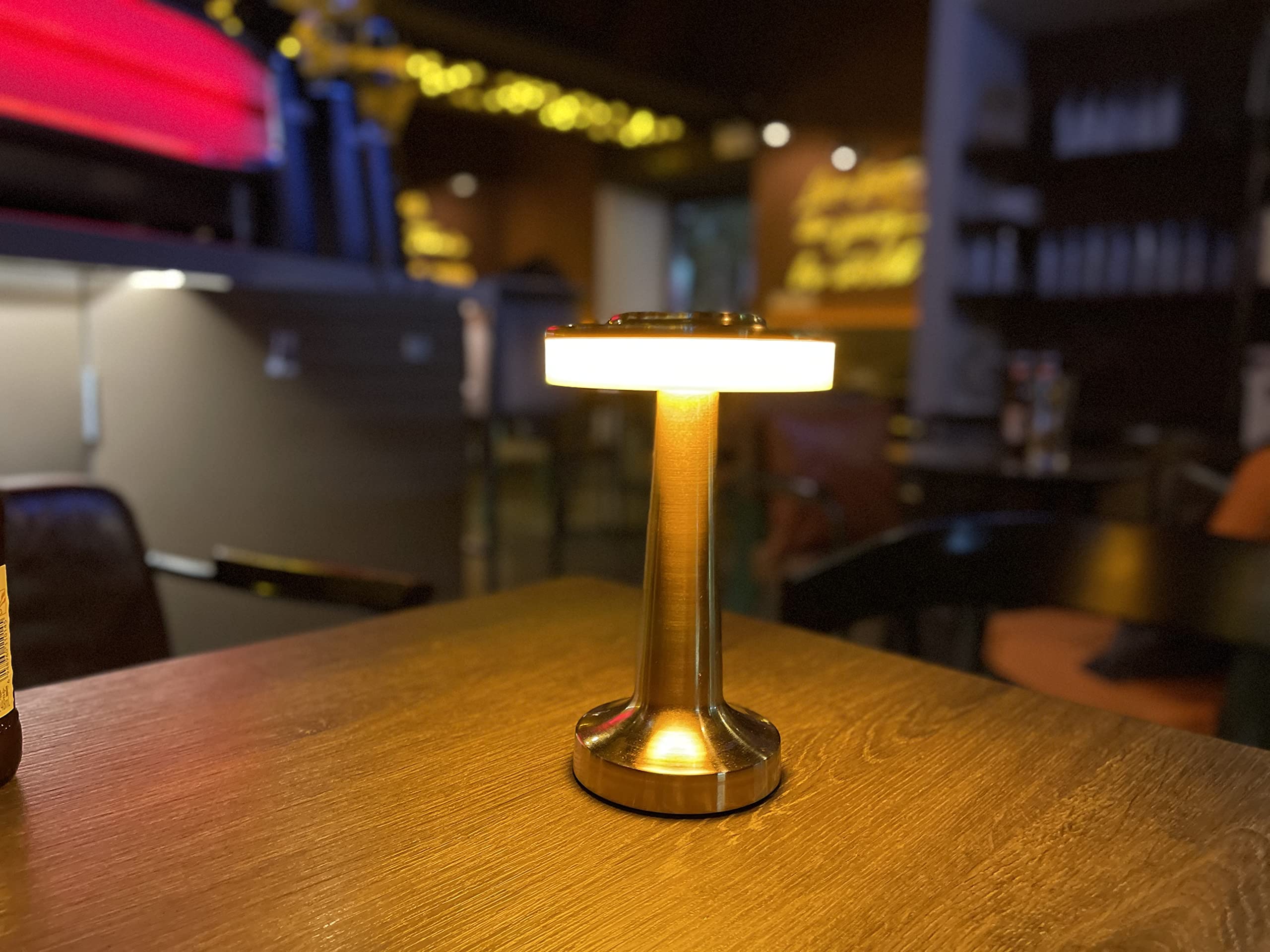 Hapygi Rechargeable Cordless Led Table Lamp ,Touch Sensor Light, Battery Operated Lamp，3-Levels Portable Dimming Lamp ,Bedside Lamp/ Night Light/Restaurant /Outdoor/Coffee /Bar (Gold)…