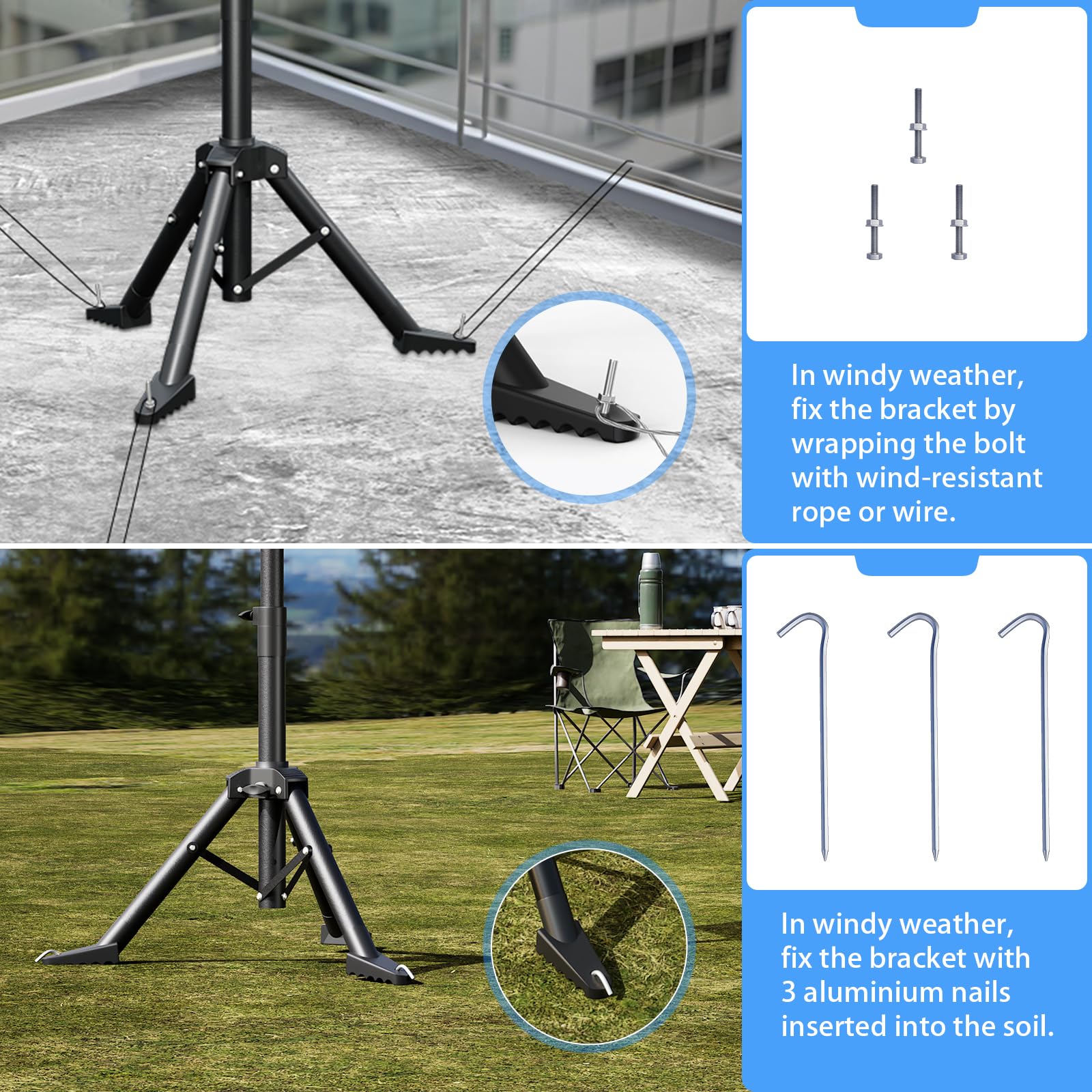 Szfzmz Starlink Gen 3 Tripod Stand With Starlink Pipe Adapter, Outdoor Portable Starlink Standard Kit, Easy To Install, Compatible With Starlink Gen 3 For Camping And Rv Travel